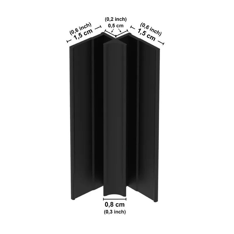 Lot de 2 panneaux de douche en PVC effet bois (90x220 & 120x220 cm) + marron et noir + profilés noir - Japandi - 7