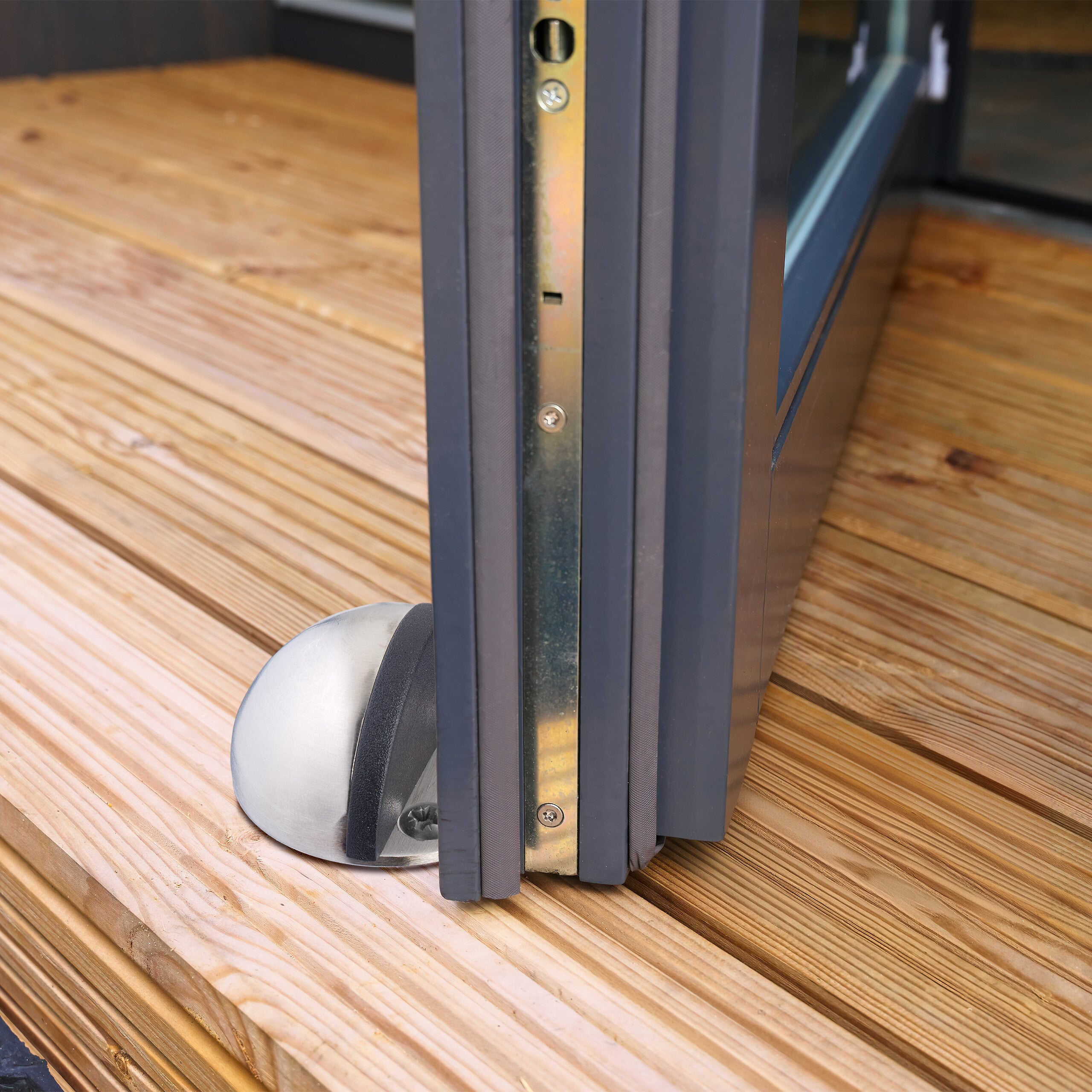 Fermaporta Meccanico Da Pavimento - Blocca Porta Con Gancio, Adesivo O Viti, Ottone - Foto 10