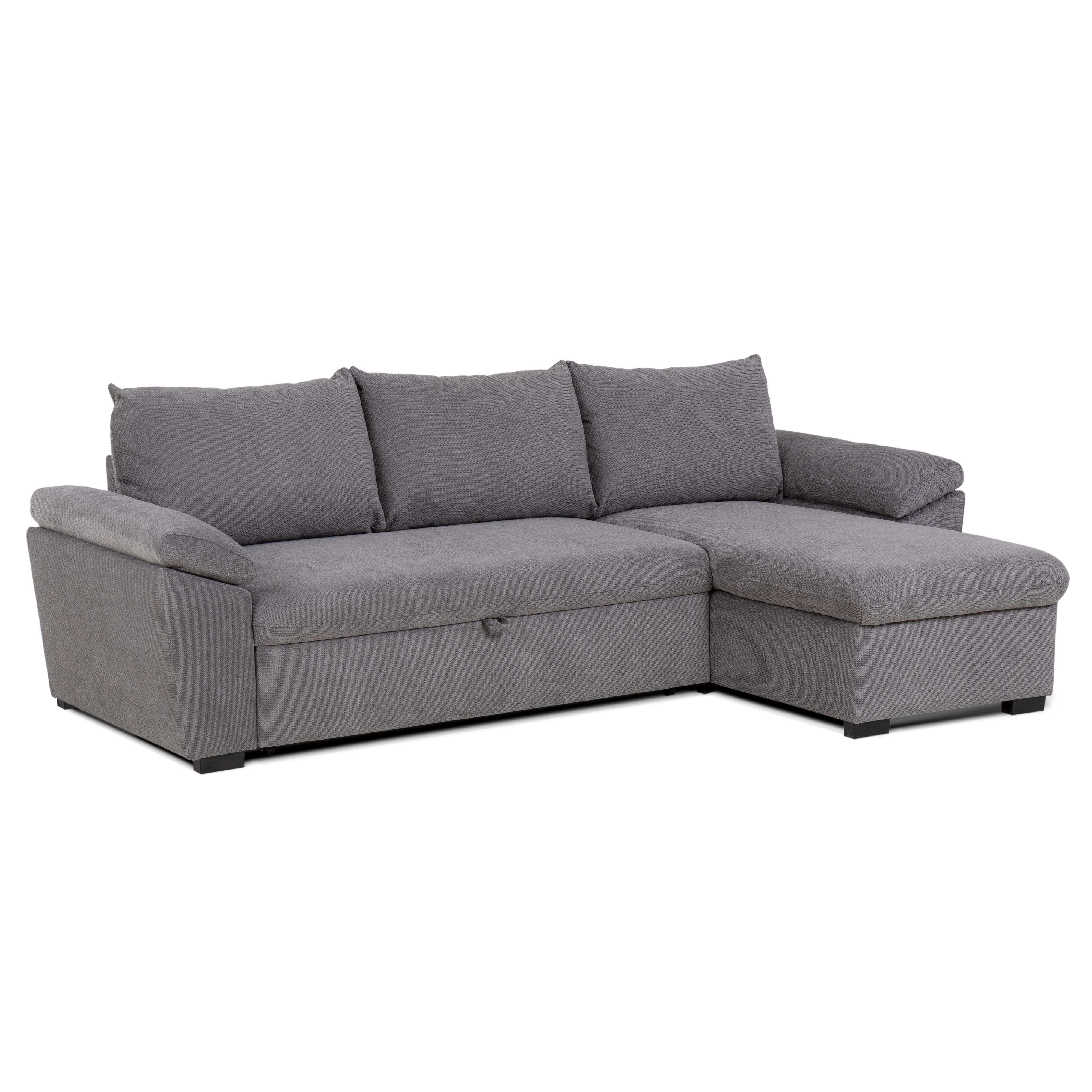 Sofá cama luis con arcón chaiselongue reversible contemporáneo color gris oscuro 248 cm
