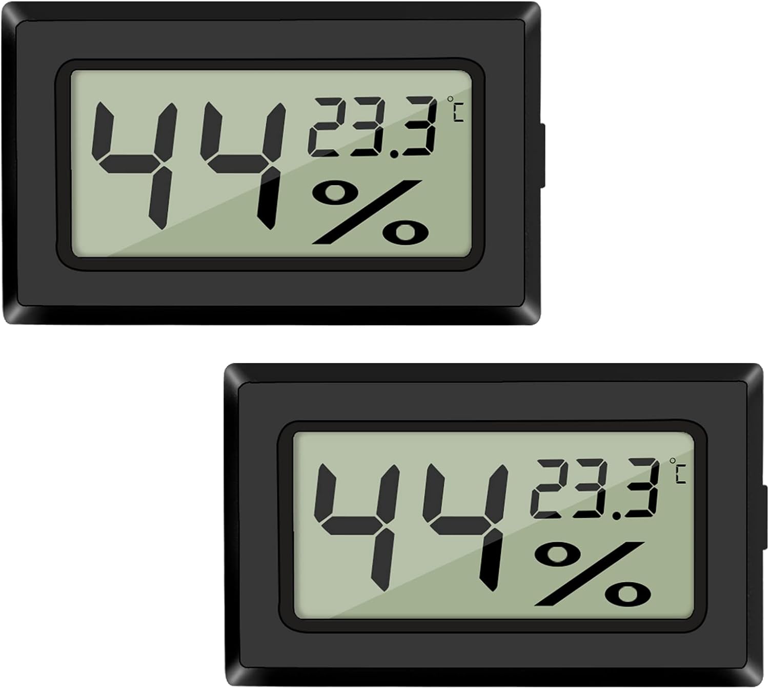 Cyfrowy termometr i higrometr Noir 2-Pack LCD do pomiaru temperatury, mini i miernik wilgotności z efektem Szklarnia/Samochody/Dom/Biuro,