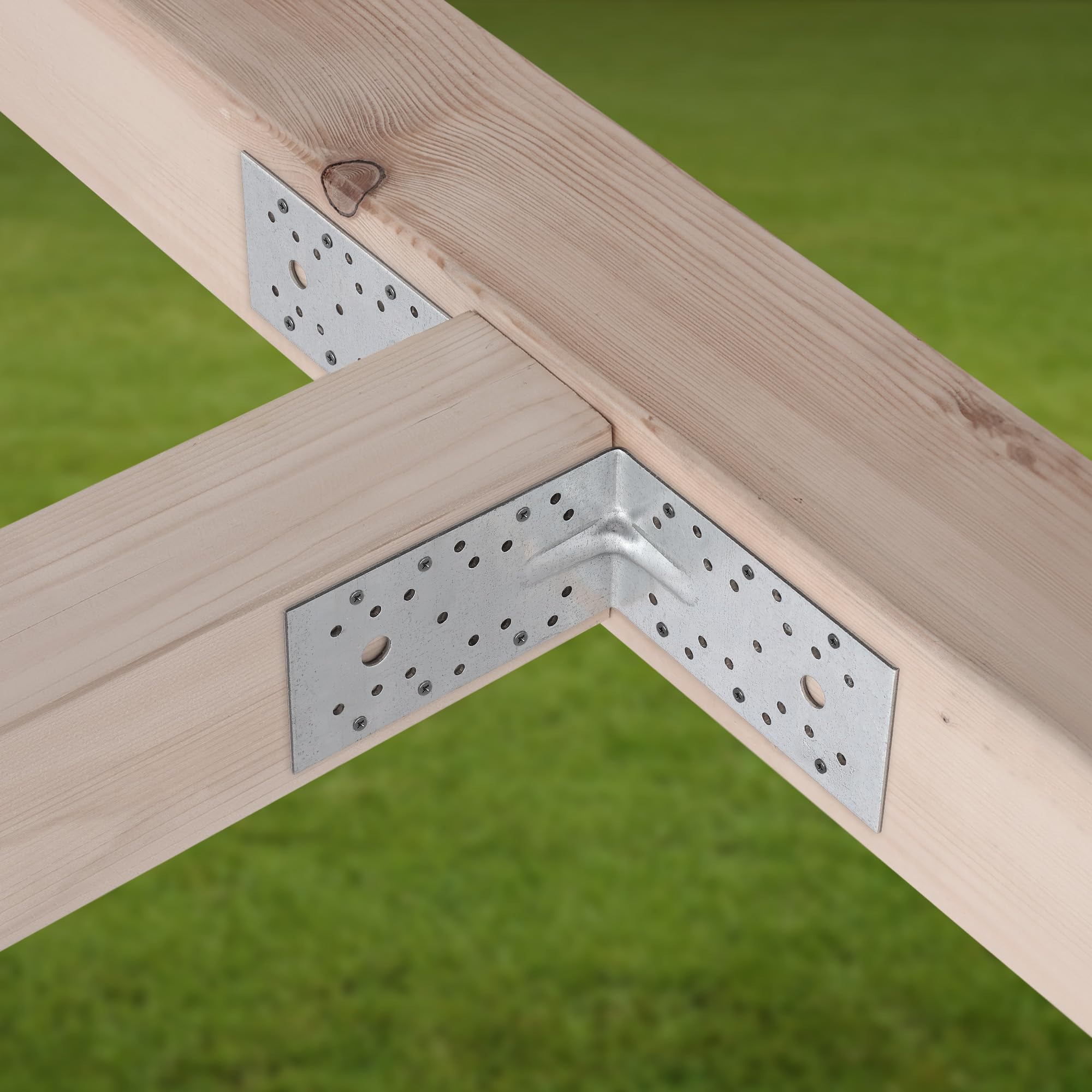 12 szt. Kątownik Ciesielski - Łącznik Budowlany - 150 x 150 x 80 mm - Stal ocynkowana - z Przetłoczeniem - Nierdzewny KOTARBAU - 7