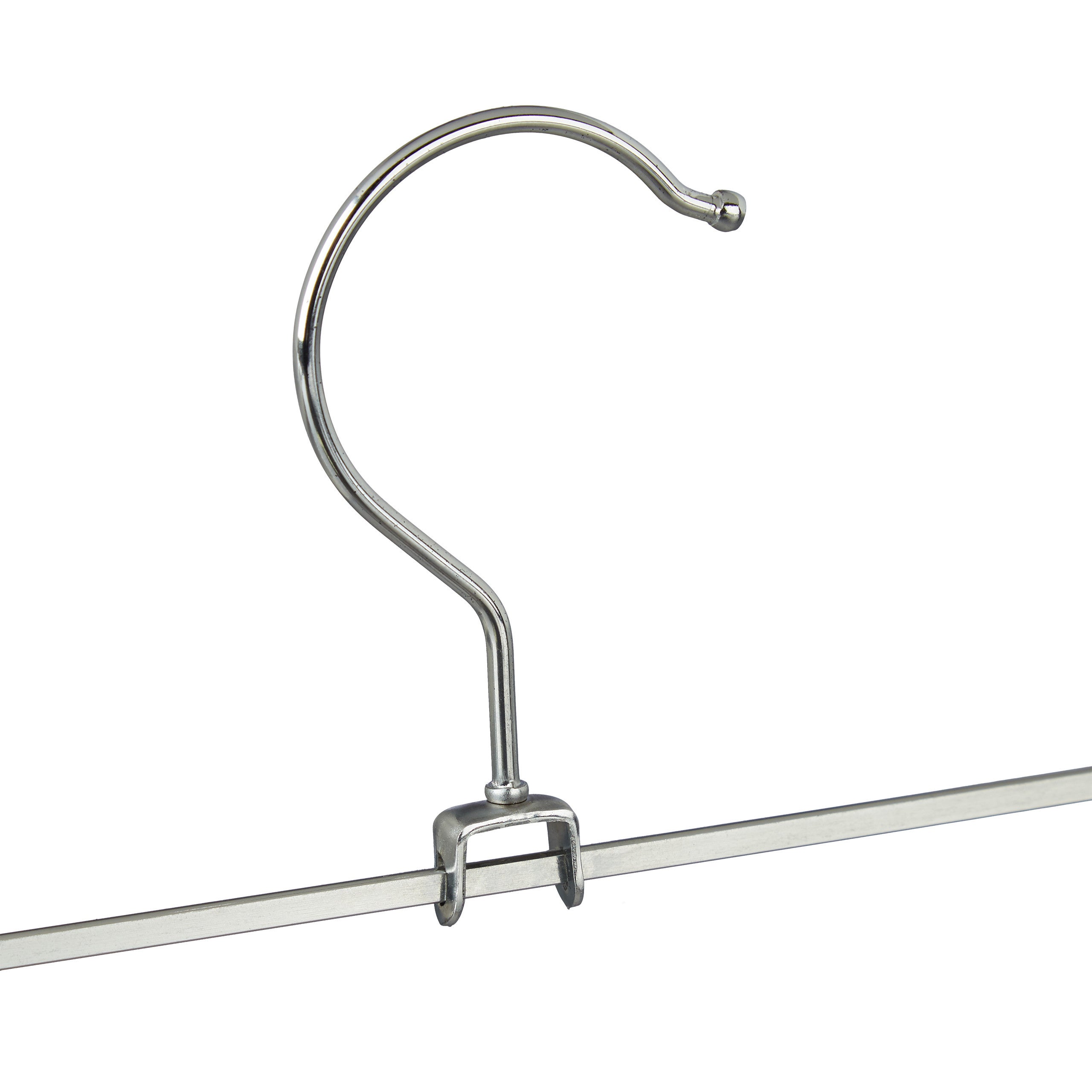 Cintres à pantalon métal pinces caoutchouc lot de 20 jupes antidérapant HxlxP: 9 x 35,5 x 2,5 cm, argent/noir, Relaxdays - 6