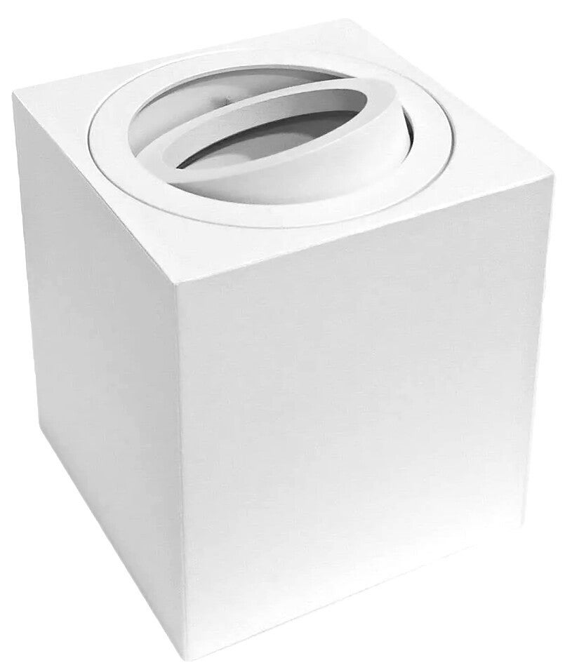 Reflektor sufitowy spot natynkowy Modus kwadratowy biały 1xGU10x10W wym: 8 x 8 cm aluminium IdeaLED