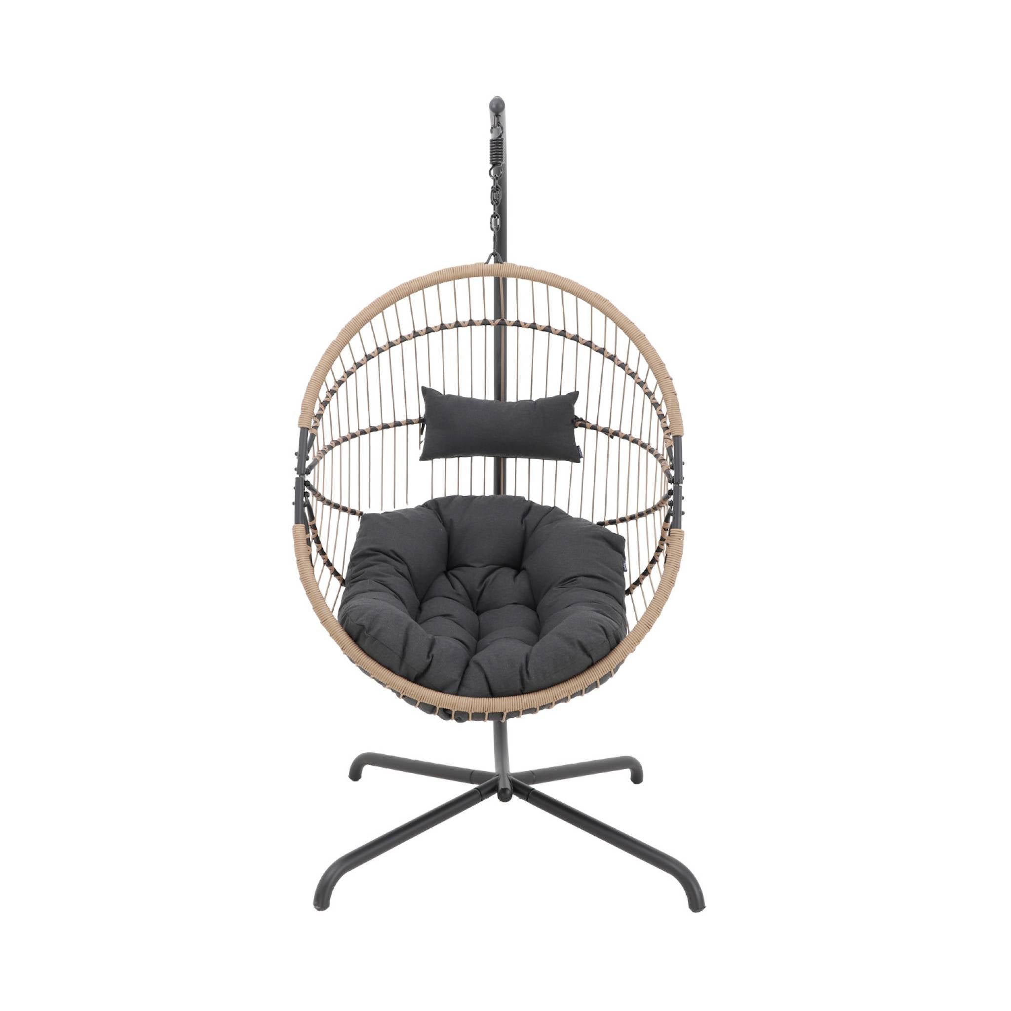 Oeuf suspendu acier polyester Cassis beige et noir. 96 x 95 x 200 cm CASSIS - 4