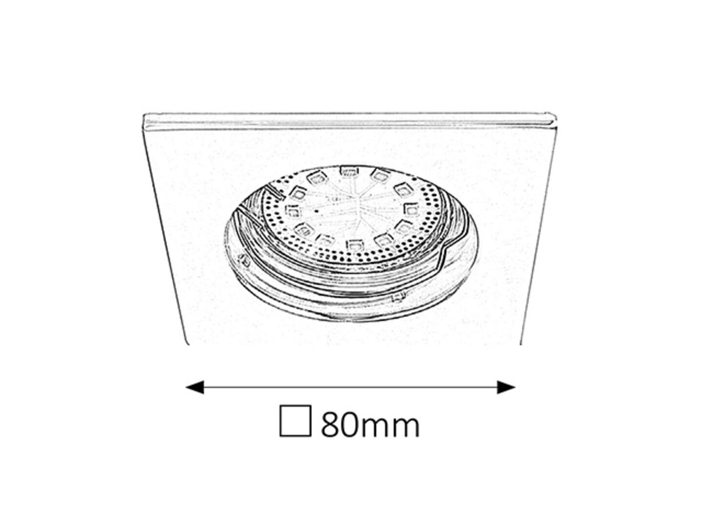 Zestaw 3 oczek sufitowych Lite chromowana 3xGU10x50W kwadratowa IP44 wym: 8 x 8 cm metal Rabalux - 3