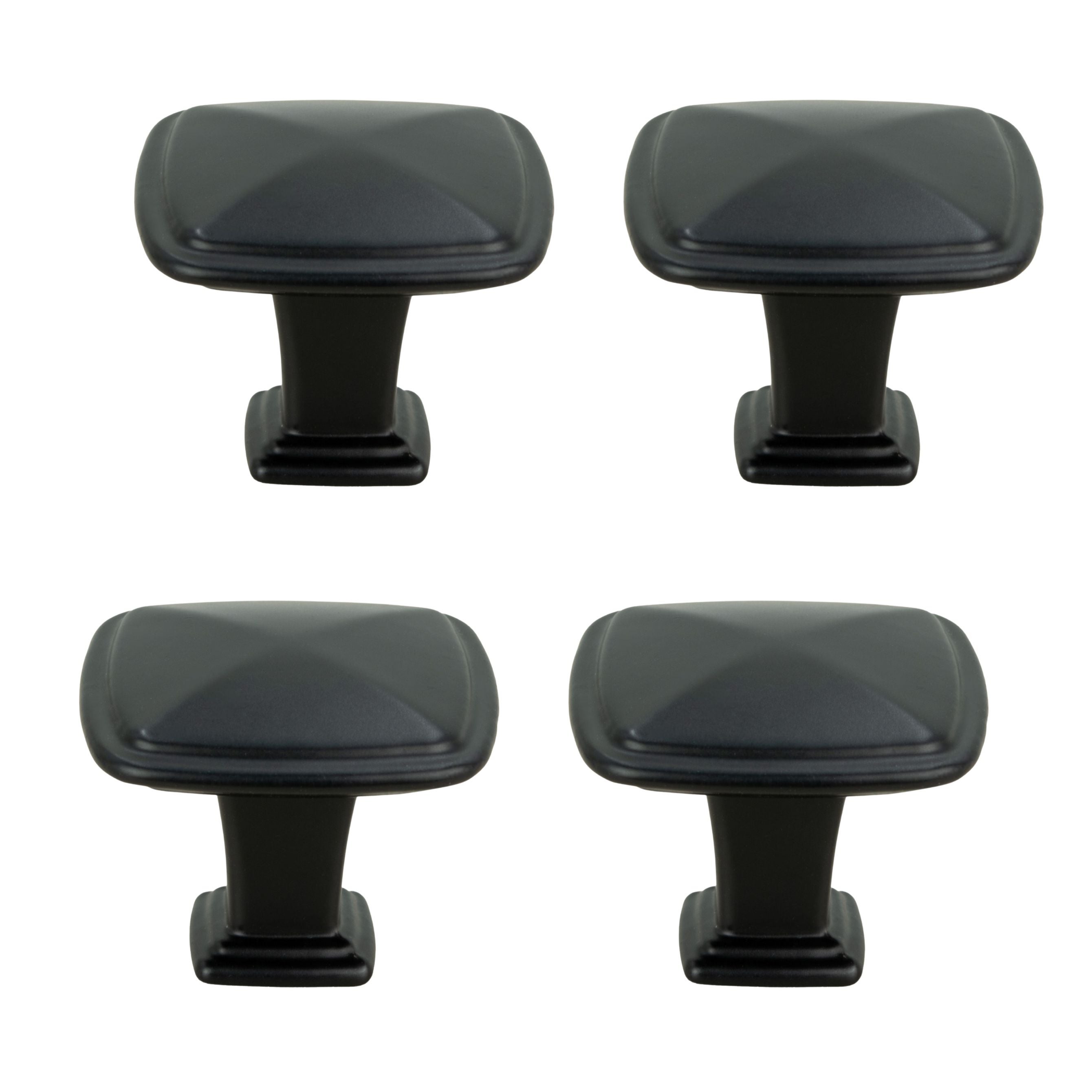 4 x Gałka meblowa kwadratowa metalowa 3 cm czarna