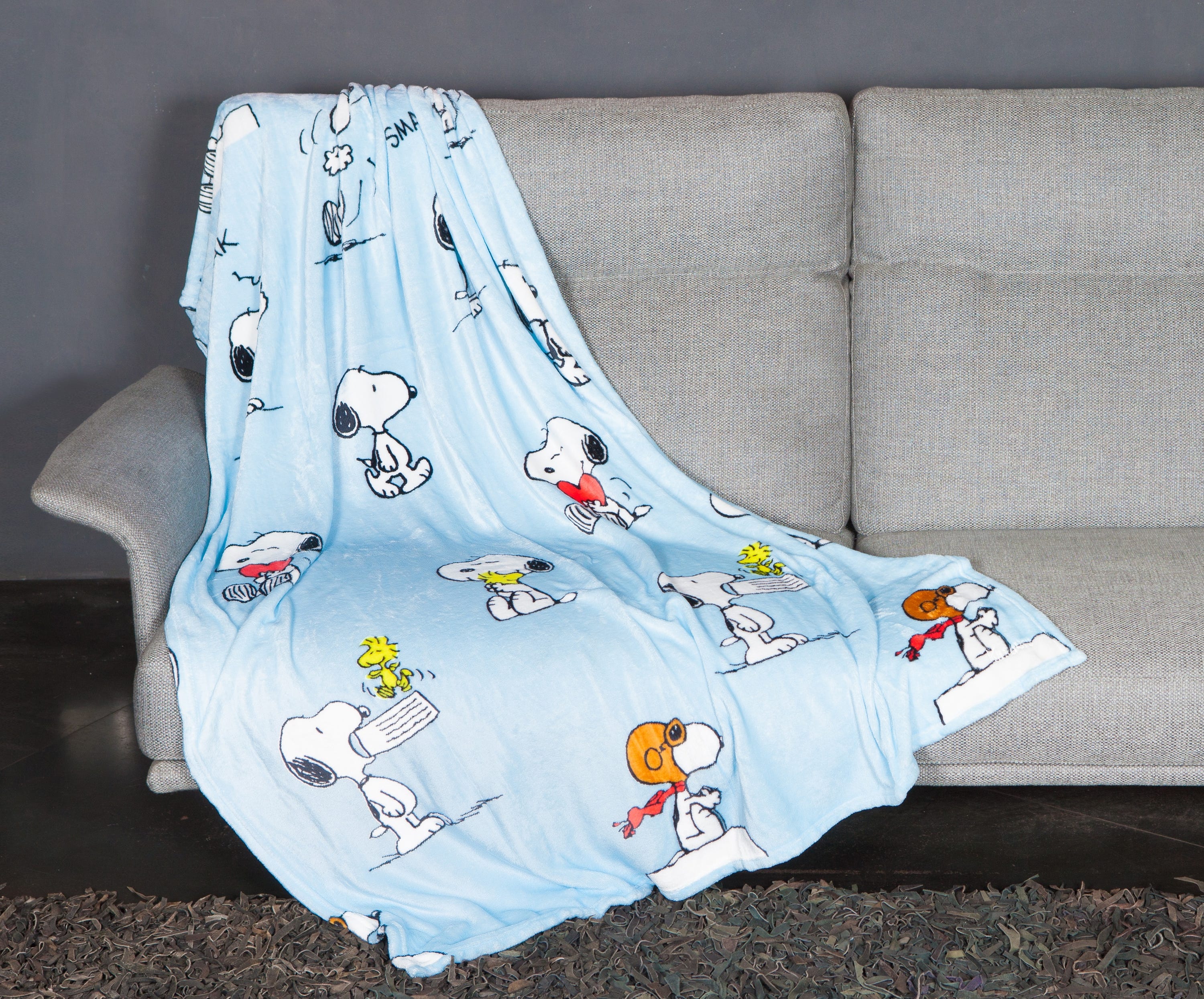Plaid Snoopy 130x170cm - Microfibra Morbida, Celeste, Per Bambina O Regalo - Foto 9