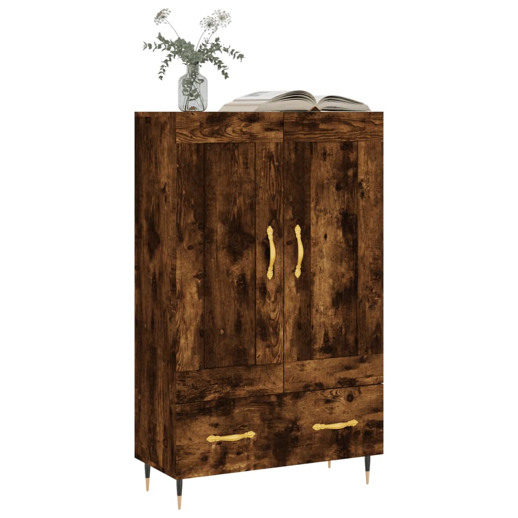 Credenza alta in rovere affumicato 69,5x31x115 cm in multistrato - 3
