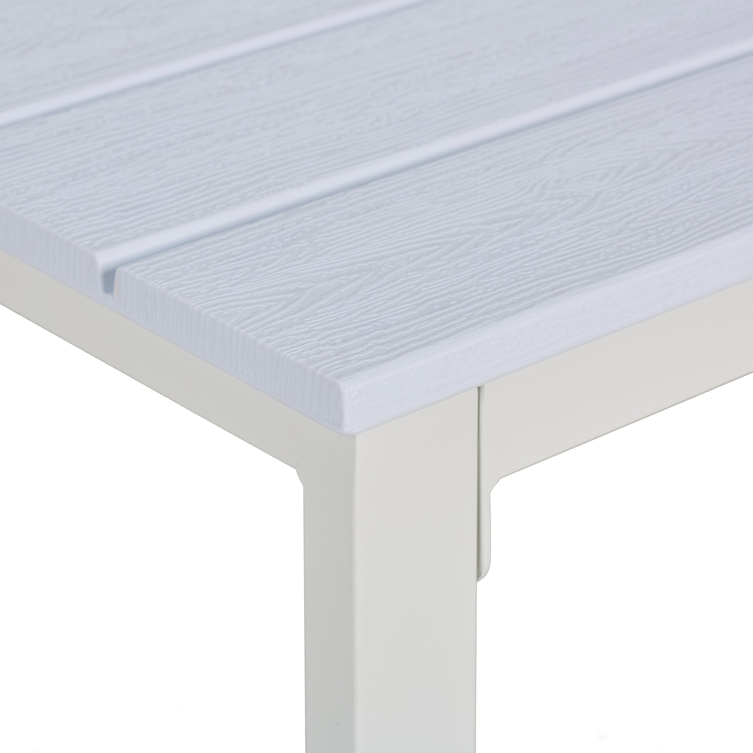 Table basse de jardin rectangulaire en Acier Blanc - 5
