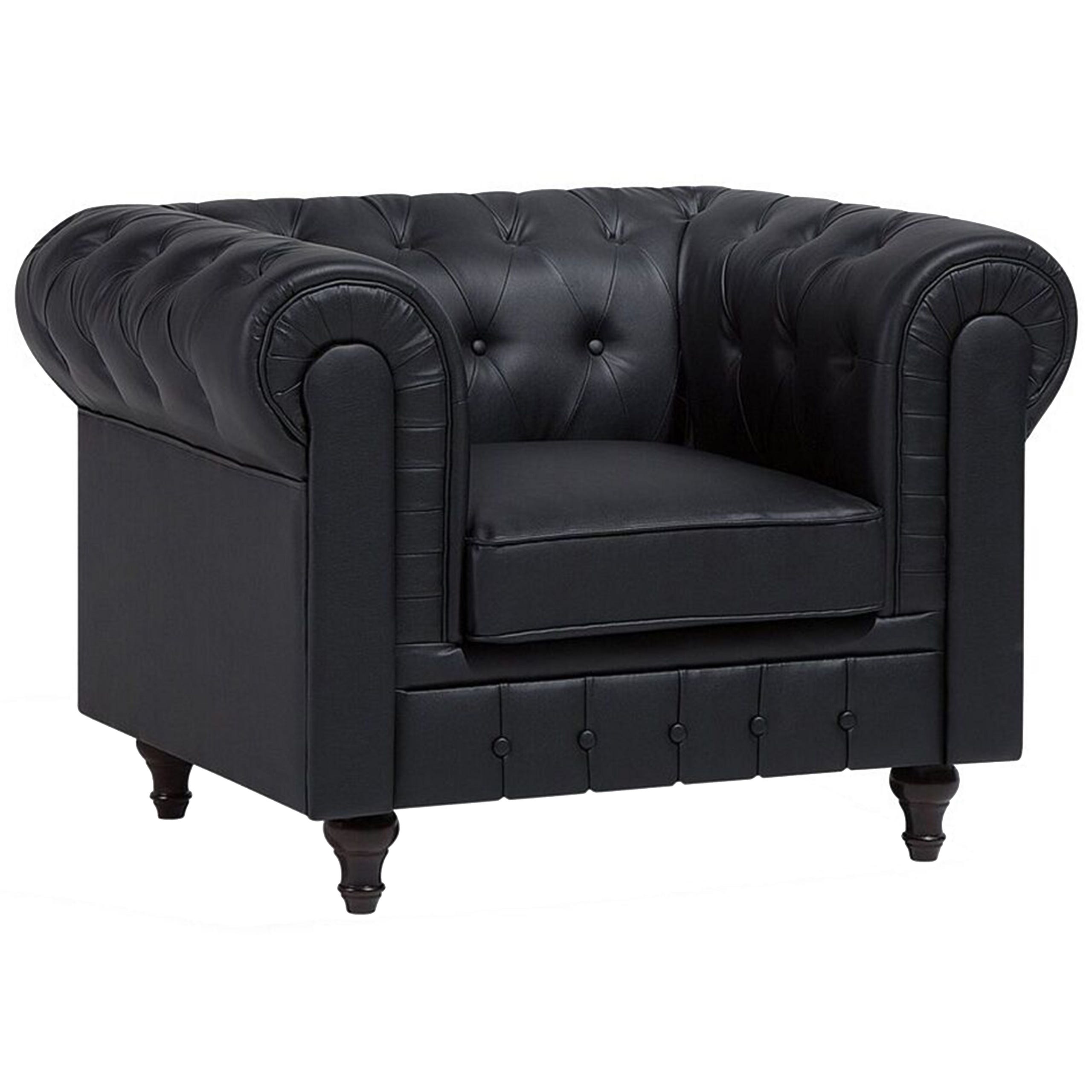 Poltrona CHESTERFIELD Pelle sintetica Nero Leroy Merlin