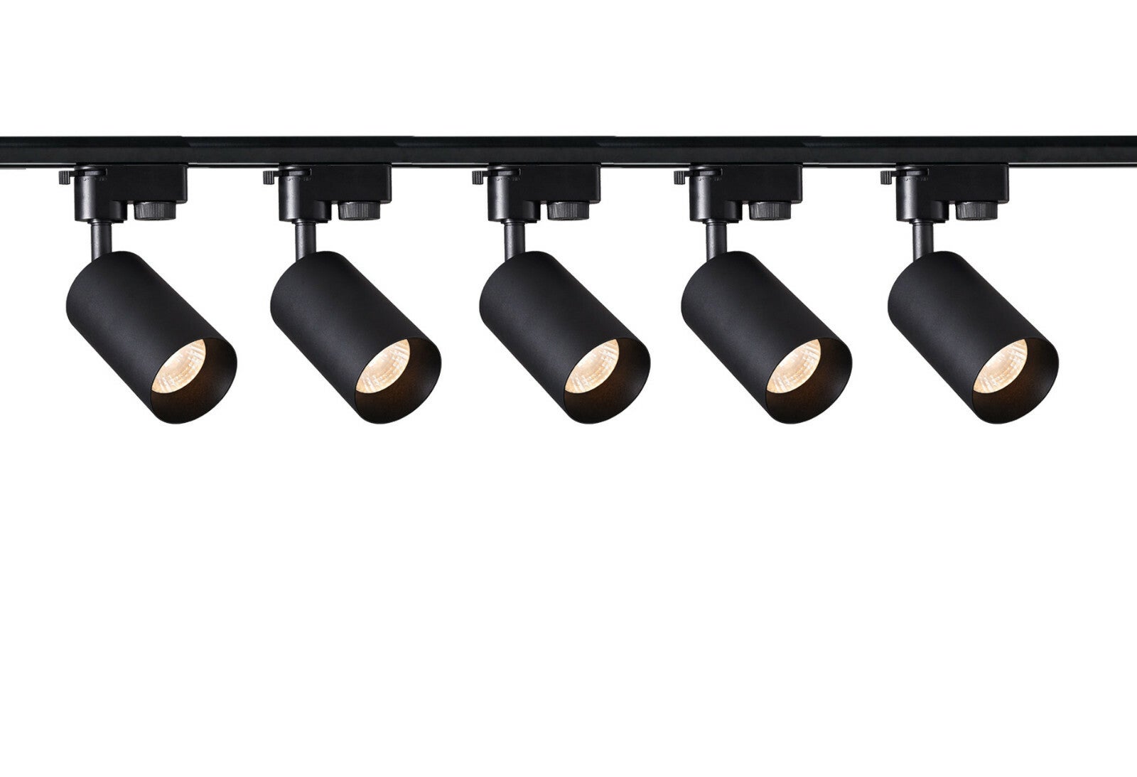 Zestaw Szynoprzewód 2m czarny + 5x Lampa MALGA T Black + Końcówka zasilająca czarna + Zaślepka czarna EDO