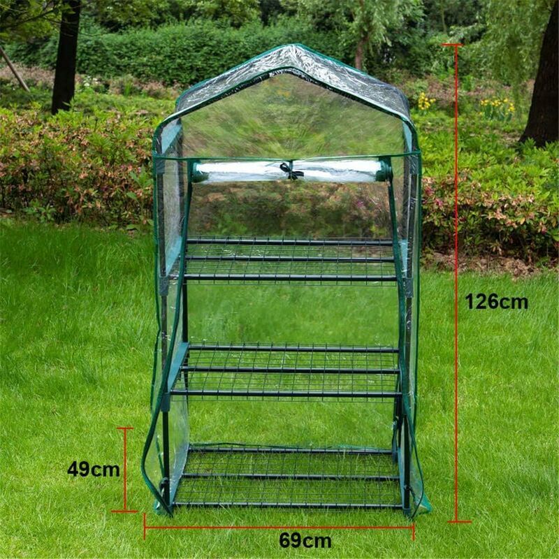 Housse de serre à 3 étages en PVC - Housse de rechange pour mini serre de jardin pour intérieur ou extérieur (support en fer non inclus) - 3