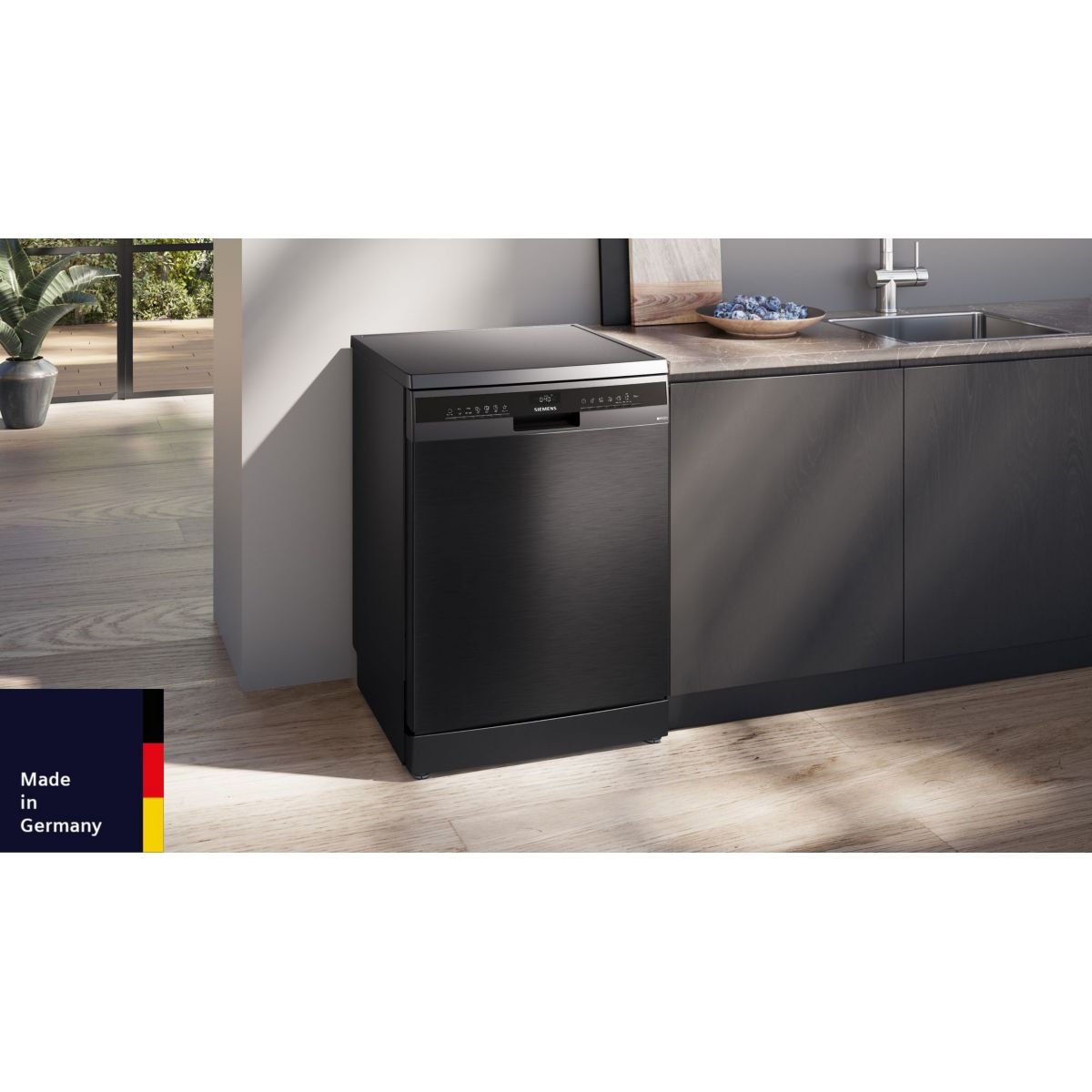 Lave vaisselle 60 cm SIEMENS SN23EC22AE, varioSpeed Plus, Acier brossé noir - 2