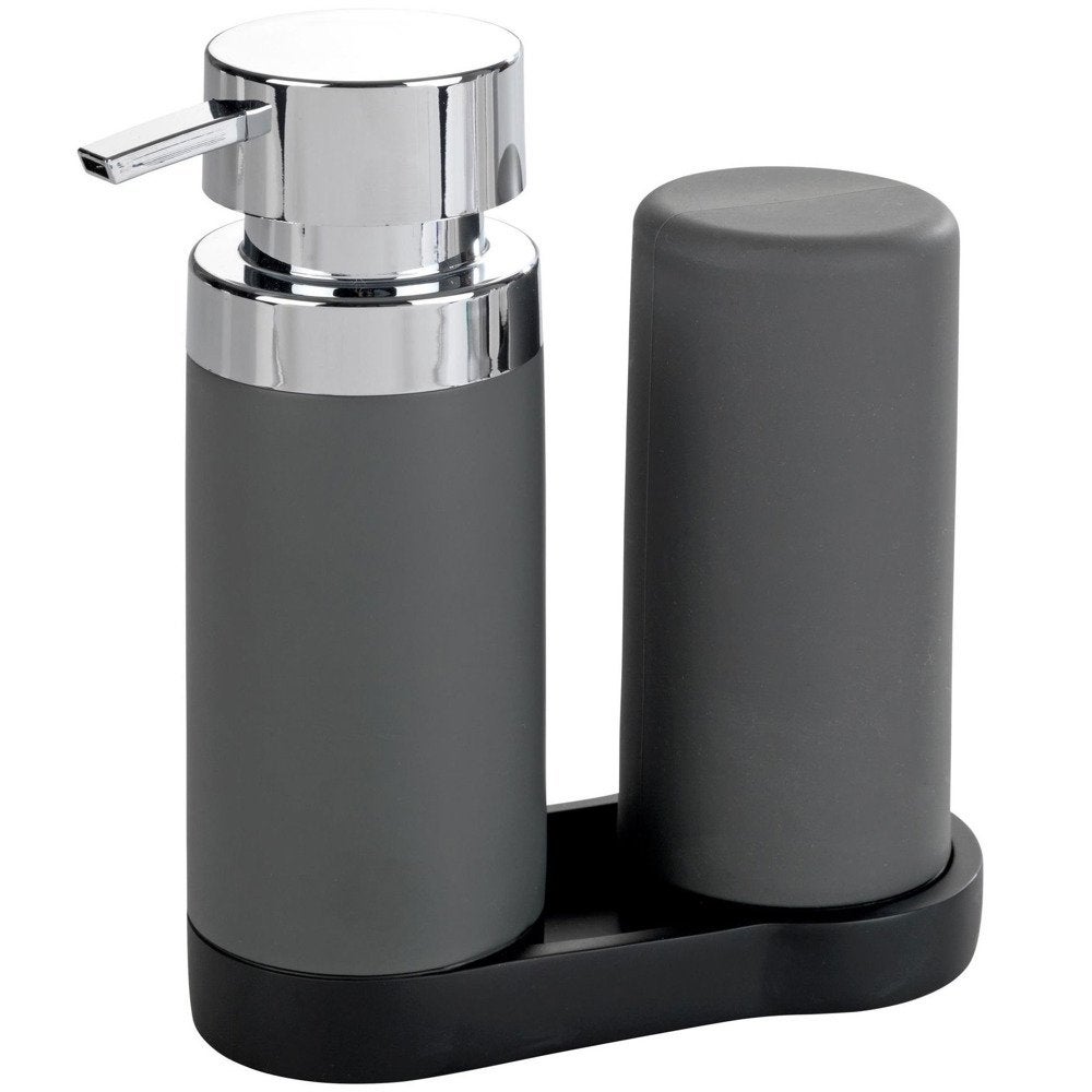 Dispensador De Jabón Y Esponja WENKO Easy Squeez-e: Orden Gris Para Baño Y Cocina