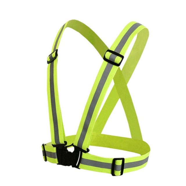 Bretelles réfléchissantes universelles haute visibilité pour cyclisme, scooter et course - Vert Fluo