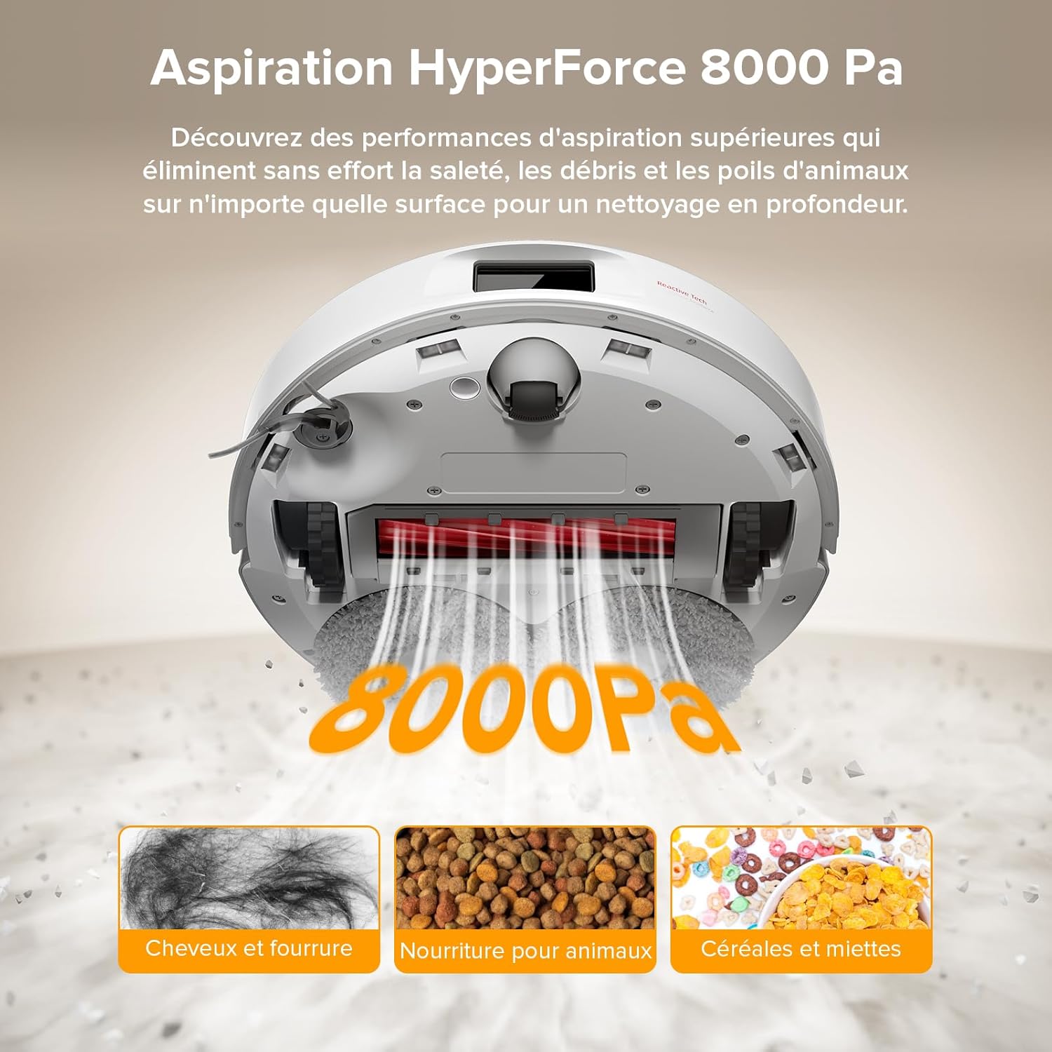 Aspirador robot Roborock QV 35A, HyperForce de 8000 Pa, estação multifunções, elevação de 10 mm, anti-emaranhamento - 2