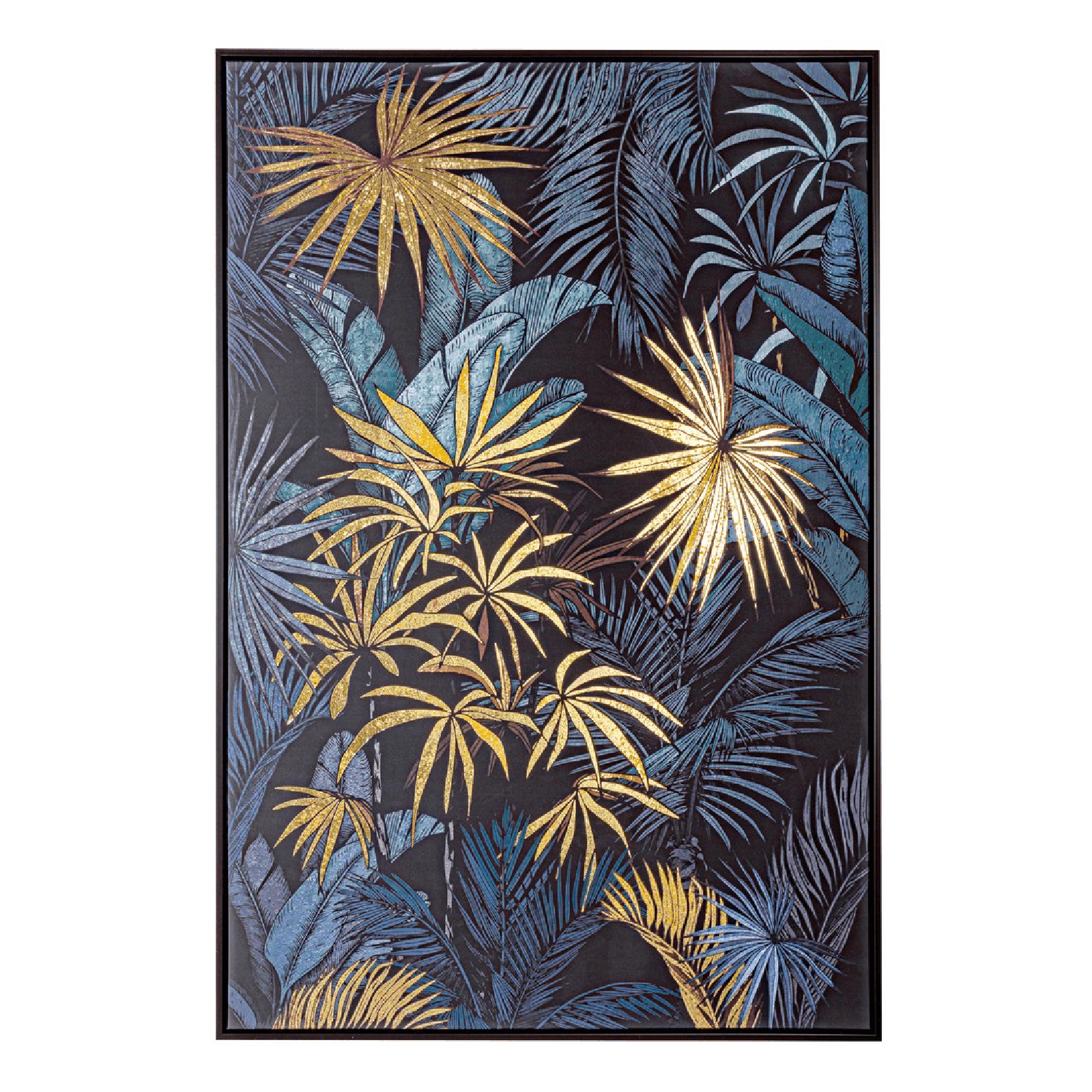 Quadro bold 82 x 122 con stampa su tela con applicazioni ad olio e fogli dorati