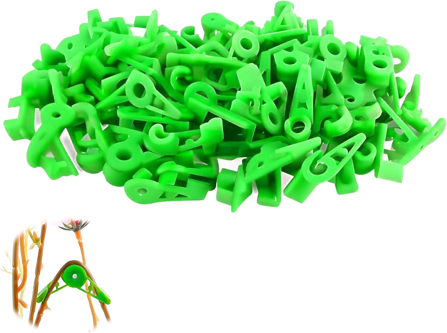 50 szt klipsów 360° do roślin, wielokrotnego użytku klipsy do układania łodyg i gałęzi, akcesoria ogrodnicze do roślin, szkolenia i wzrostu kwiatów