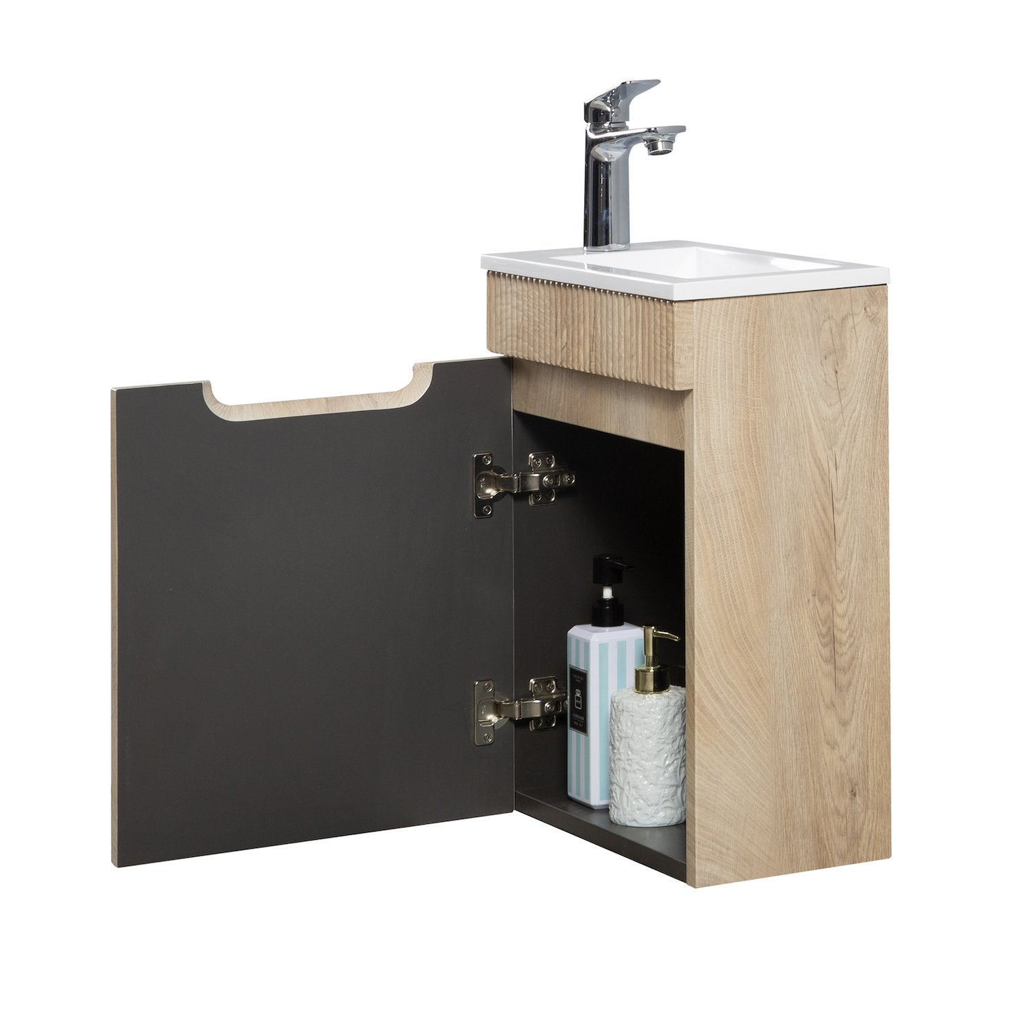 Meuble Lave-mains Thermis 40 x 22 cm Chêne Clair - - 5