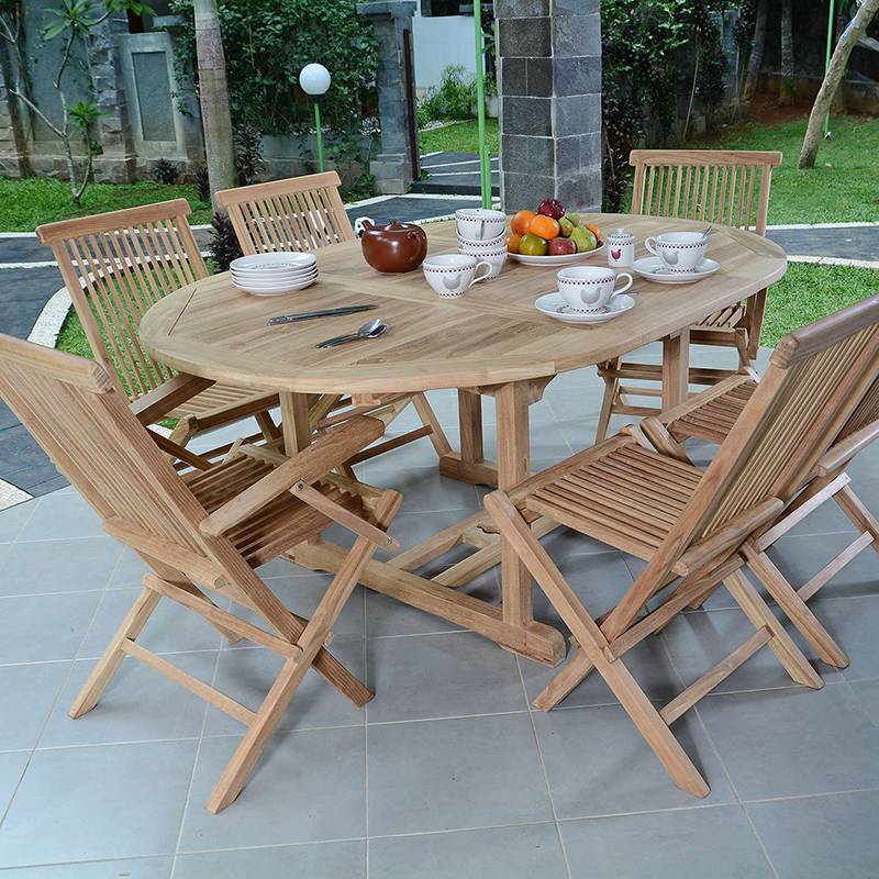 Fauteuils de jardin pliants en teck massif Java (lot de 2) - 9