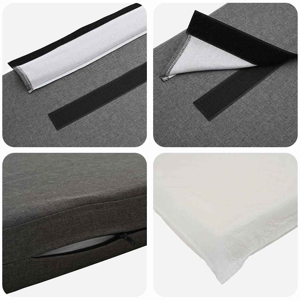 Cabeceira estofada com cabeceira Branco e Cinza Claro 90 cm vidaXL - 7