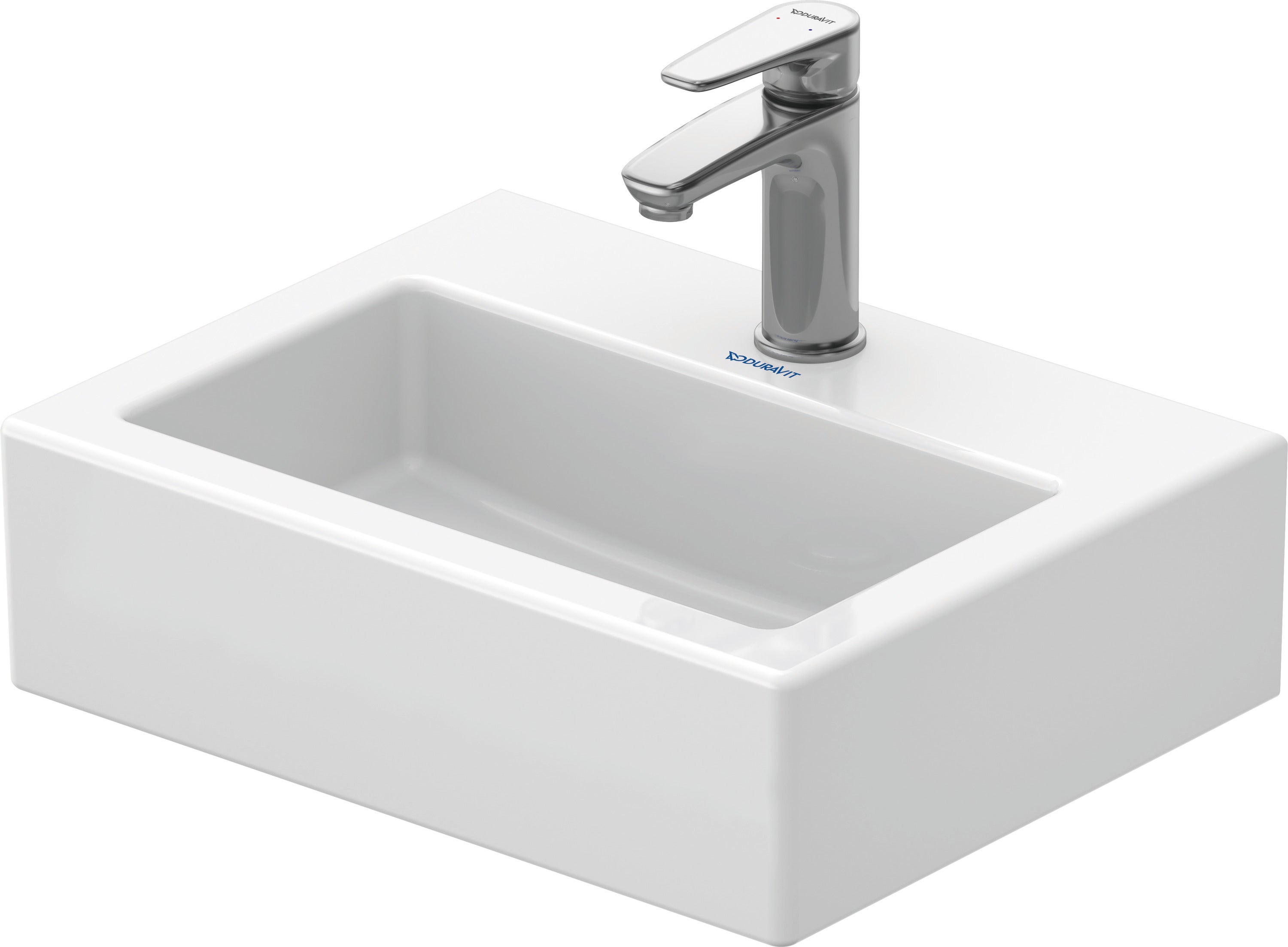 Lavamanos duravit med vero 45cm, sin desbordamiento, con banco para grifo, 1 grifo, blanco, 0704450041, color: blanco