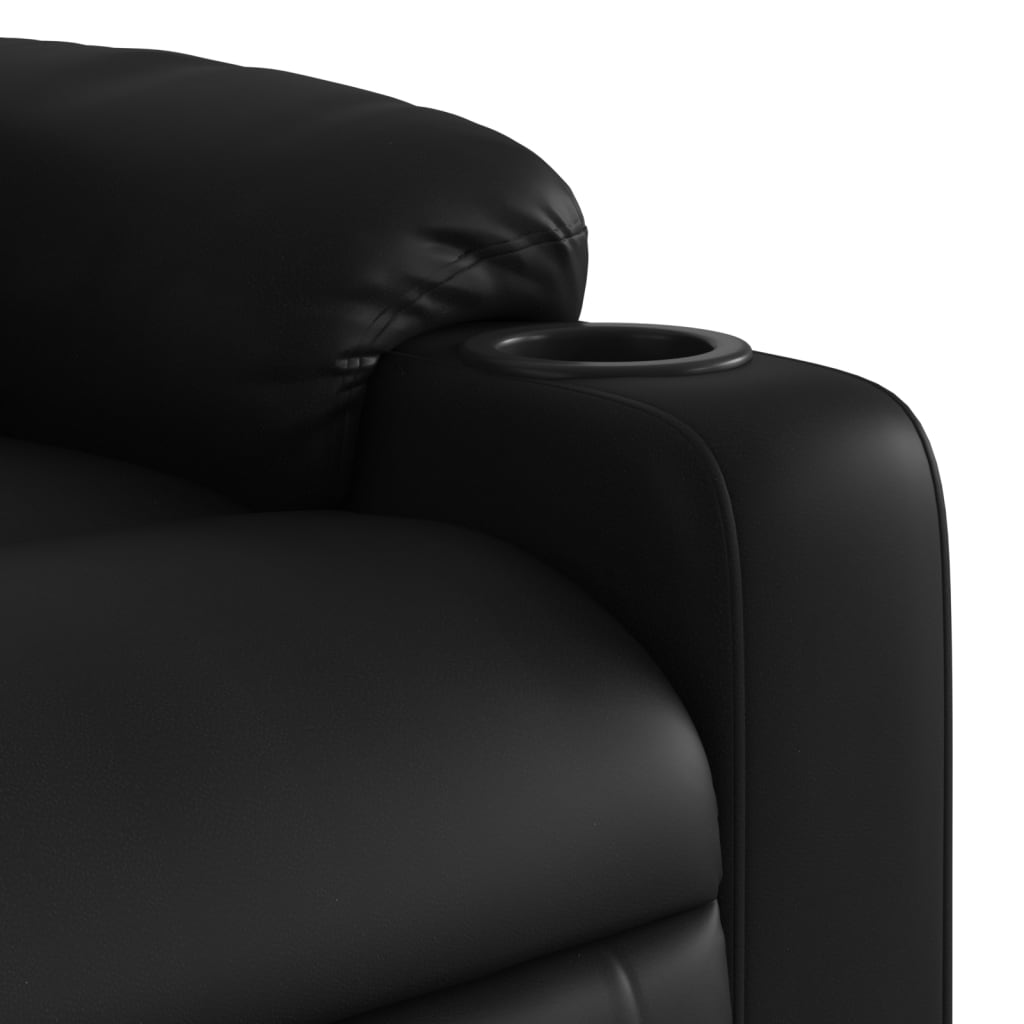 Fauteuil de Salon，Chaise，Fauteuil de massage inclinable noir similicuir - 9