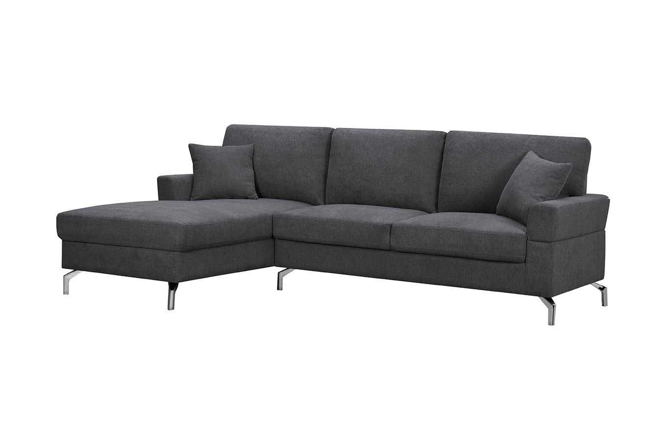 Sofa chaise longue ellen 245cm, gris oscuro, chaise izquierdo