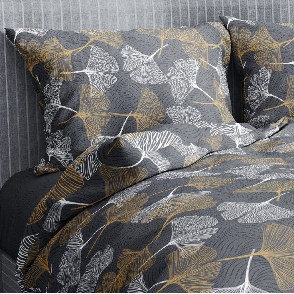 COPRIPIUMINO PETALI Oro in Puro cotone Made in Italy Cm. 250x200 - 2