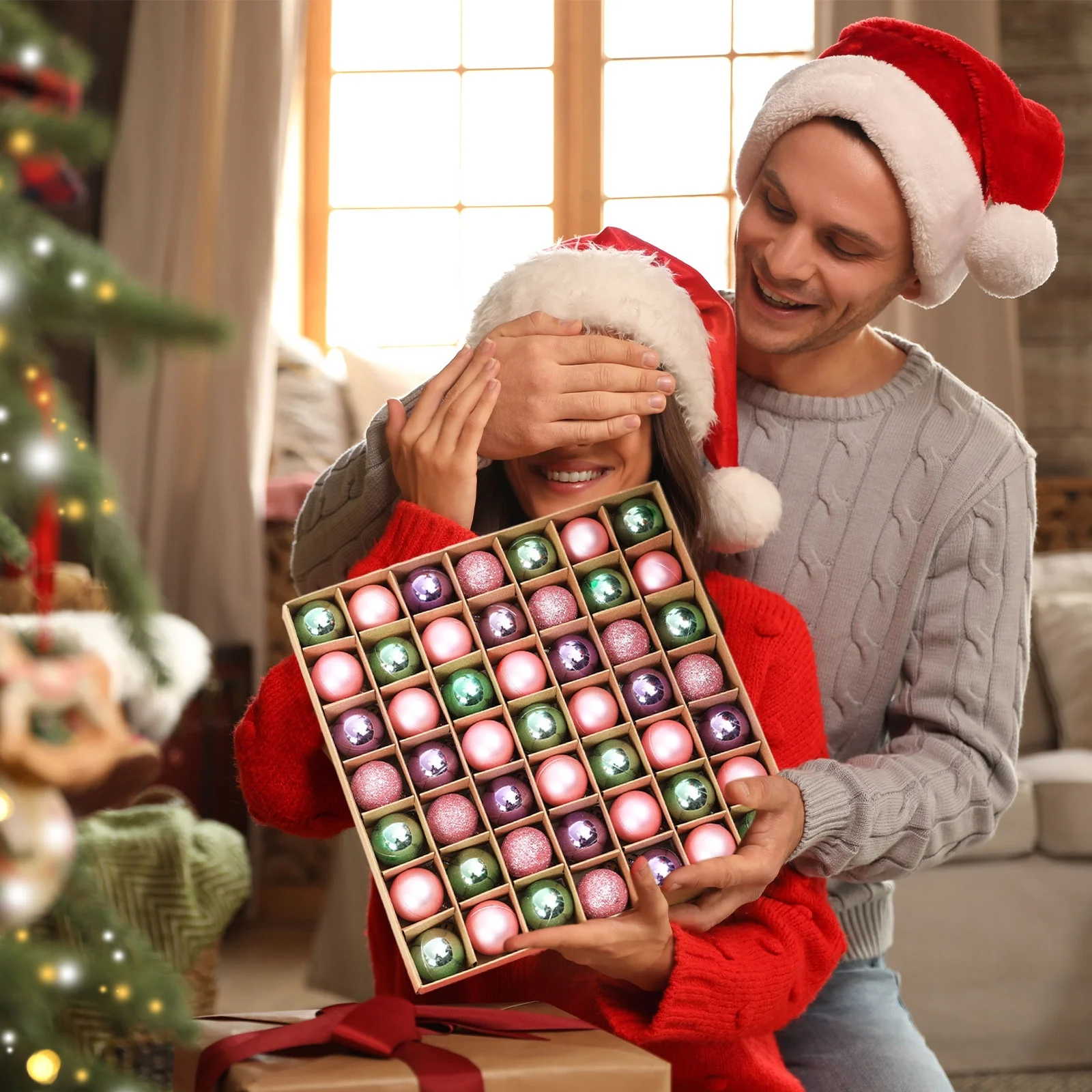 Conjunto de 49 enfeites para árvores de Natal, Conjunto de bolas de Natal, Pingentes para árvores de Natal, Presente de Natal, Decorações de Natal - 5