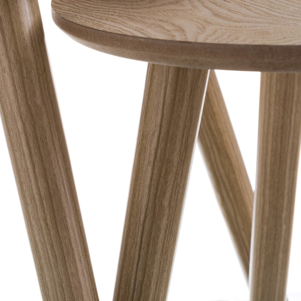 Ensemble de 2 tables rondes de nidification en MDF dans un ton naturel CasaSelección - 6