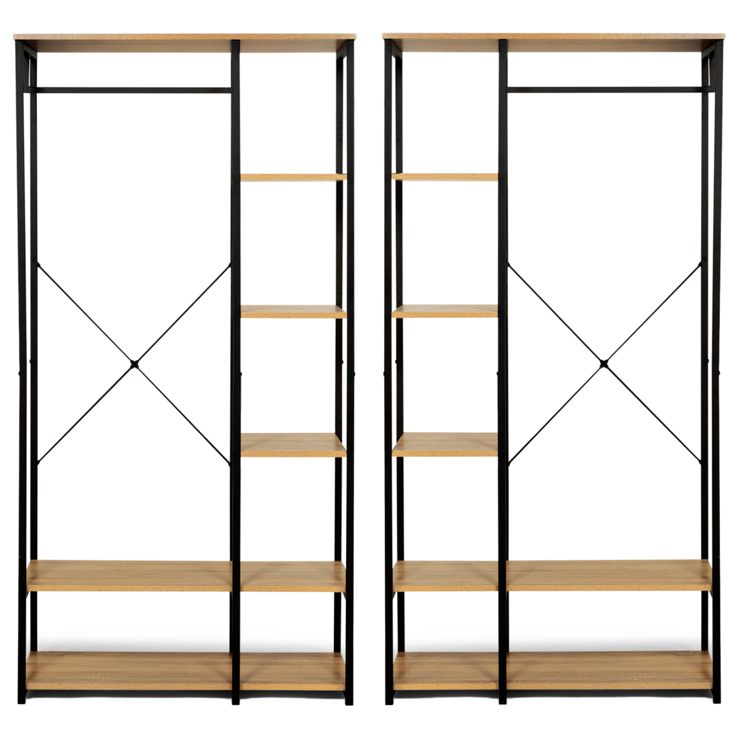 Dressing modulable double penderie étagère L. 180 cm DETROIT design industriel - 4
