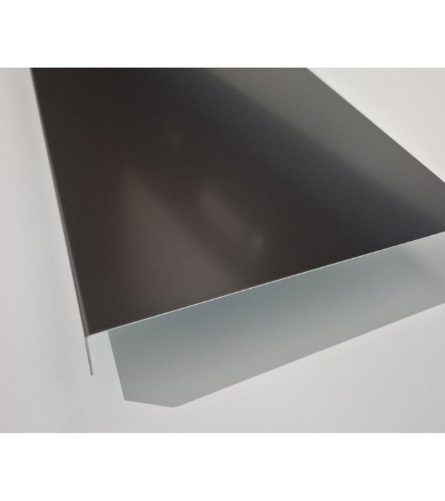 Bande de rive Marron, RAL 1247, épaisseur 1 mm, 1 pli retour 2,5 cm , Largeur 22 cm , Longueur 140 cm