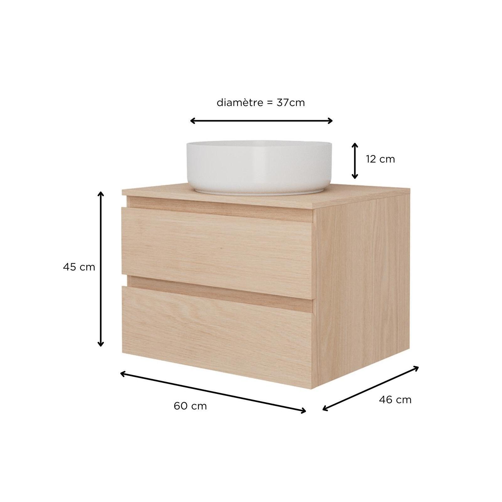 Ensemble meuble simple vasque SORRENTO 60 cm + vasque - 4