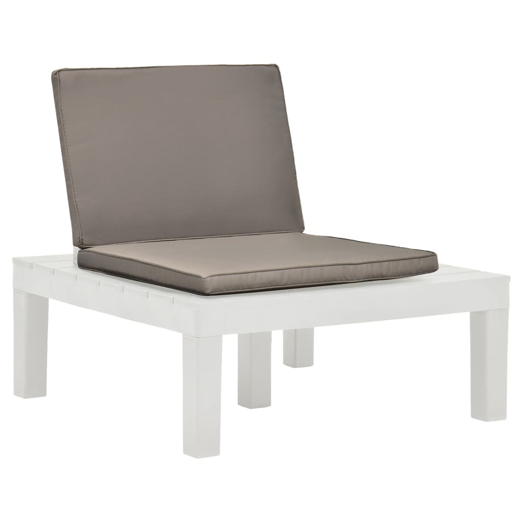 Chaise de jardin avec coussin en Plastique Blanc - 2