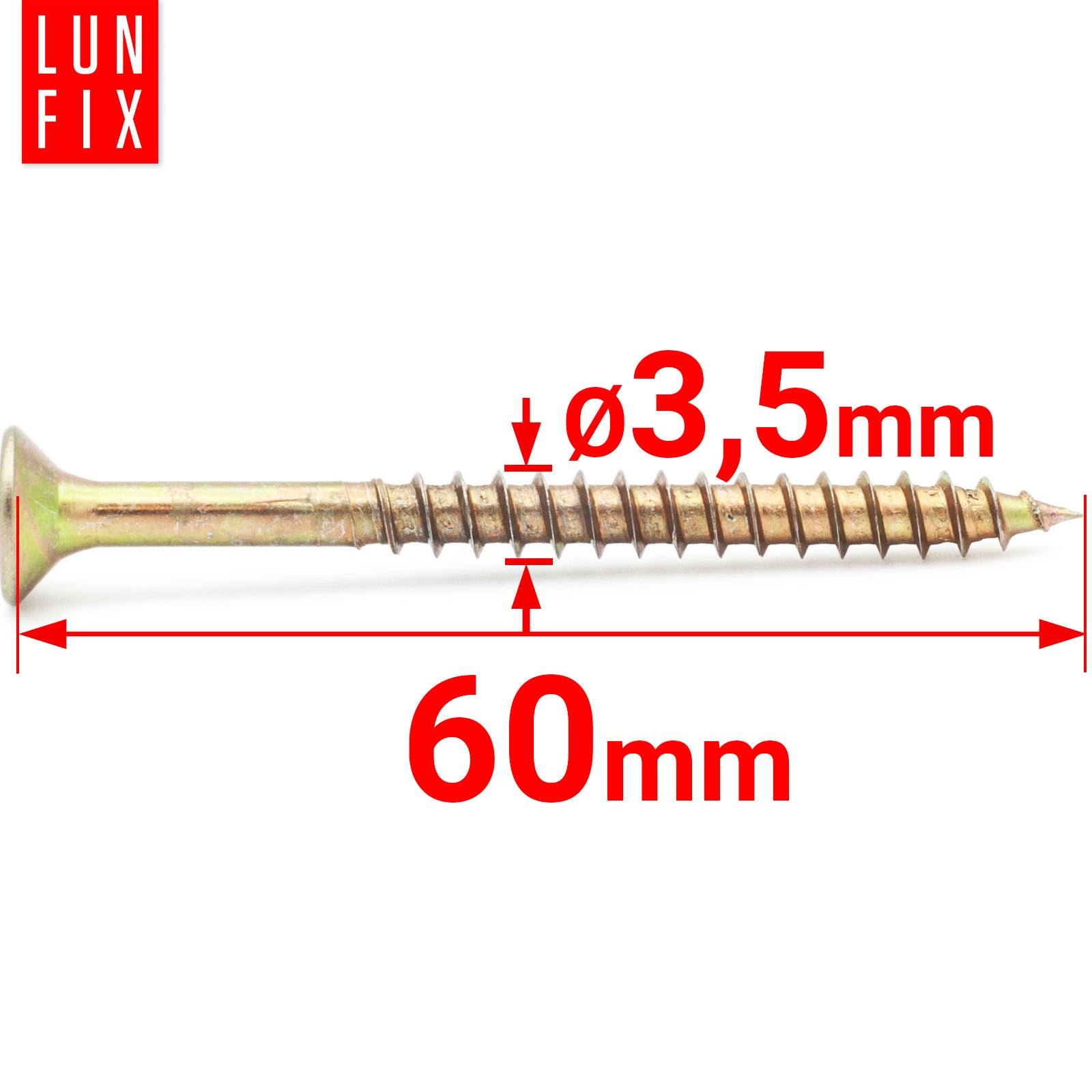 Wkręty do drewna uniwersalne 3,5x60mm 400szt. - 2