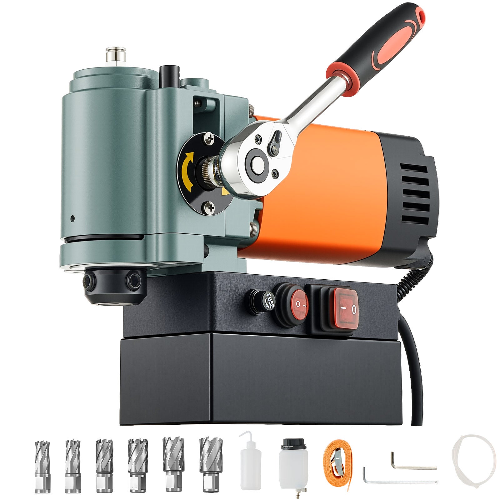 Wiertarka magnetyczna VEVOR Low Profile 1300 W, średnica wiertła 35 mm, pomarańczowa