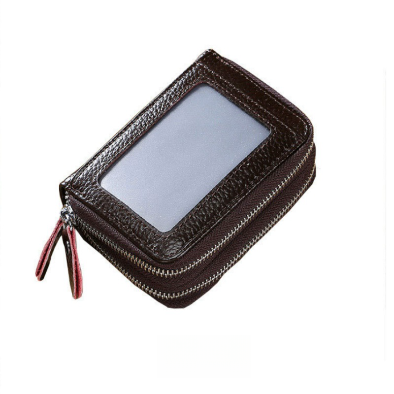 Portafoglio Lungo Donna In Pelle Sintetica Bordeaux Con Protezione RFID - Grande Con Scomparto Per Cellulare E Cerniera - 3