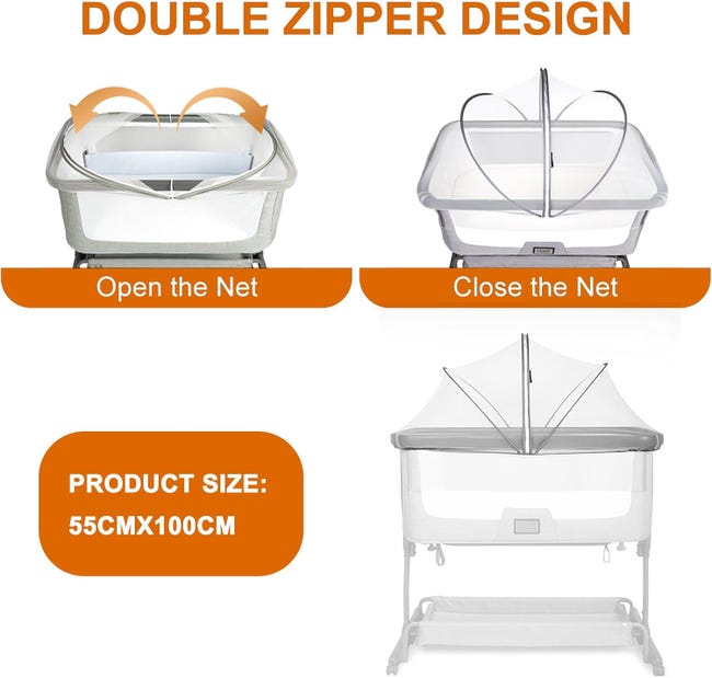 Zanzariera Pieghevole Per Lettino Bambini - Con Cerniera, Portatile Per Viaggi - Foto 4