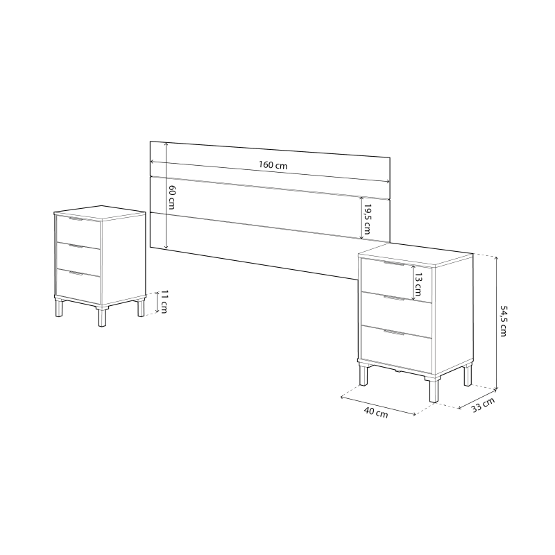 Tête de lit Enzo avec tables de chevet - 6