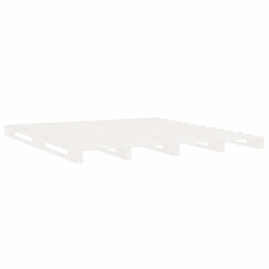 Cadre de lit sans matelas en bois massif de pin blanc pour la chambre, 200 × 200 cm - 6