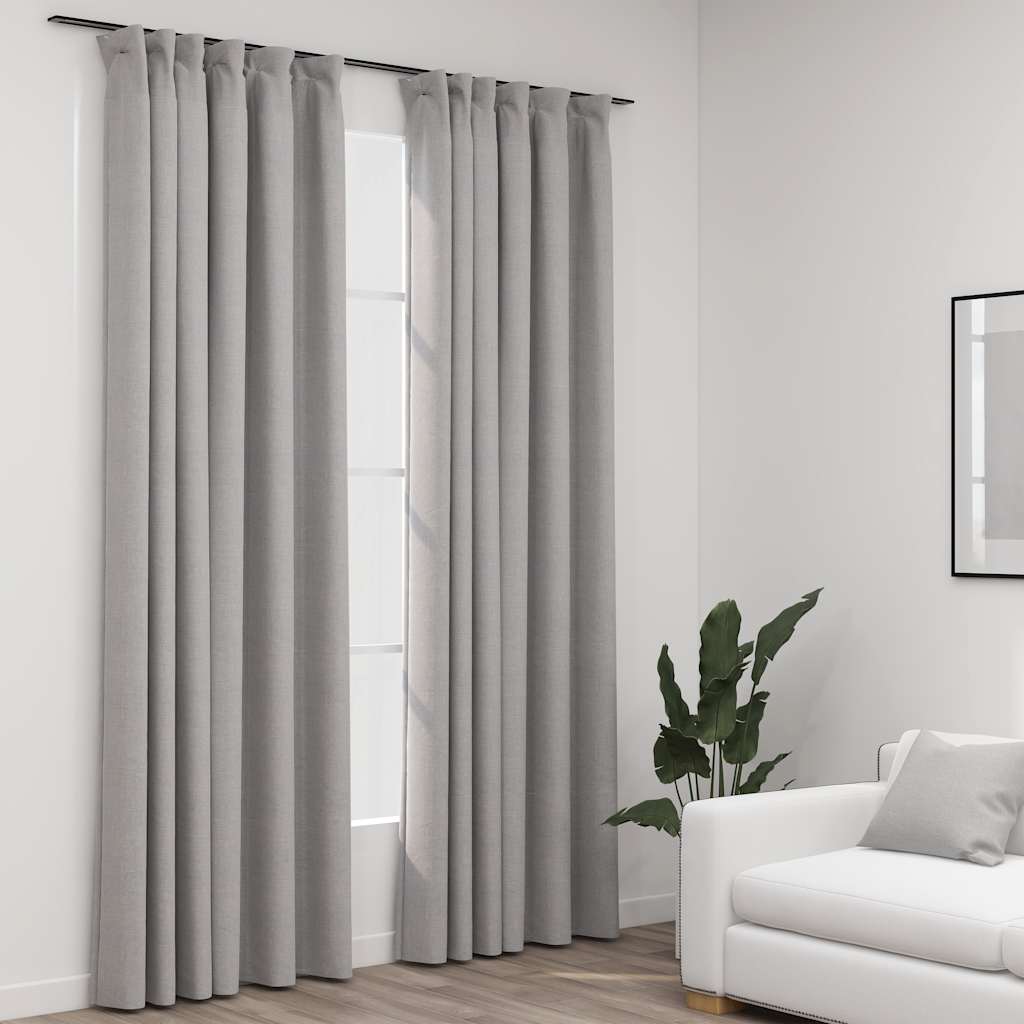 Cortinas Opacas 2 Pcs Gris Oscuro 140 X 225 Cm Terciopelo VidaXL