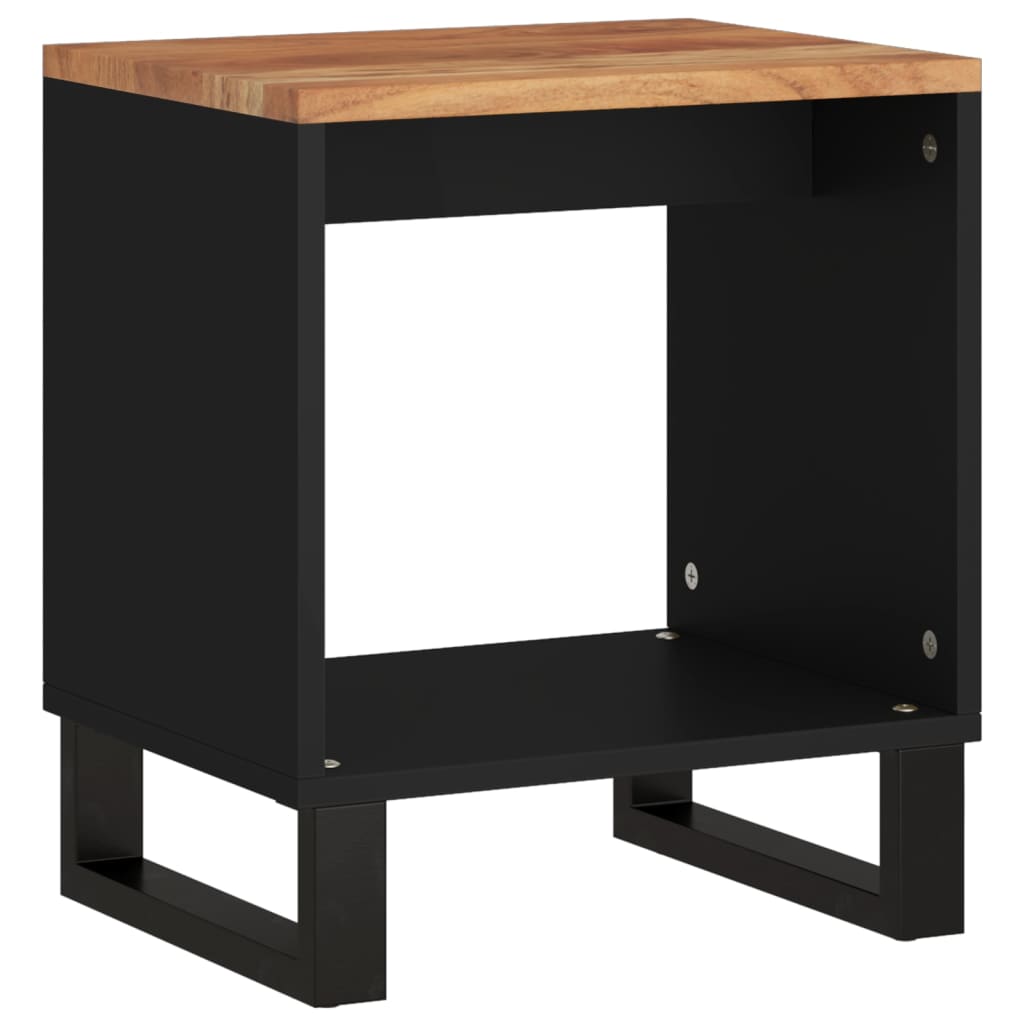 Table d'appoint style Mid-Century en bois D'Acacia avec 2 tiroirs