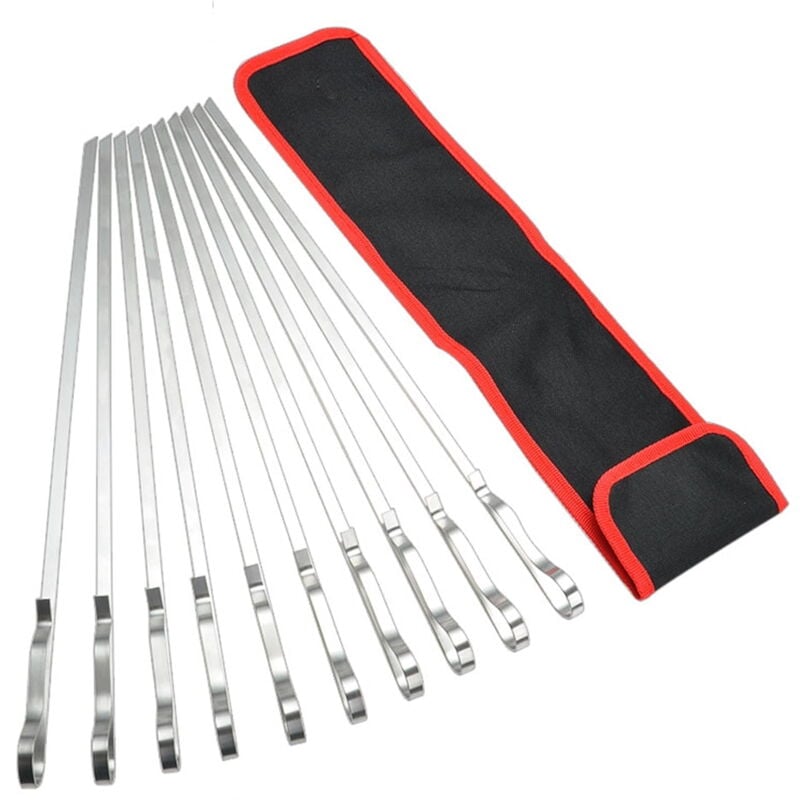 Wielorazowe widelce do mięsa ze stali nierdzewnej na grilla, zestaw 10 sztuk, z nylonową torbą do przechowywania
