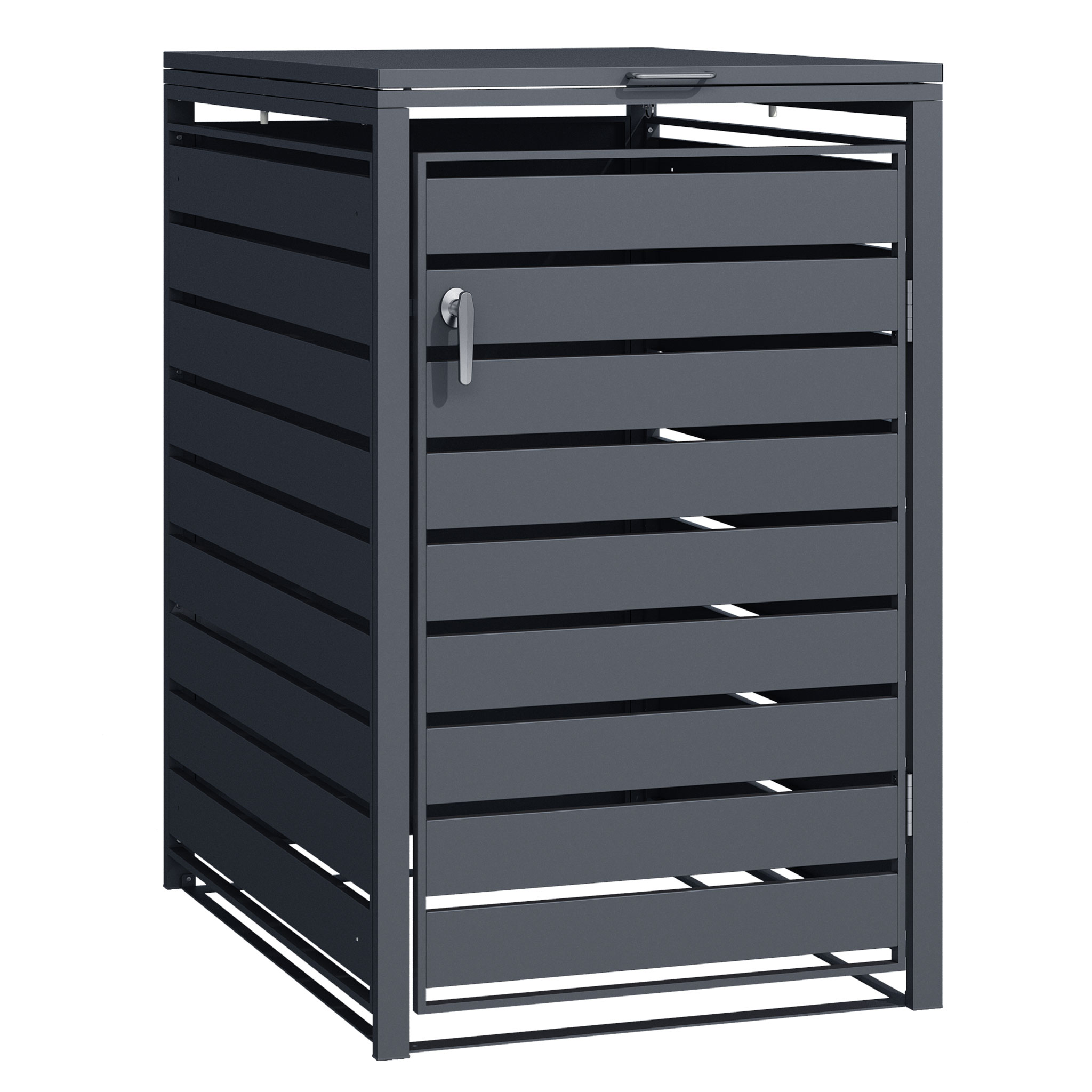 Copri Bidoni Della Spazzatura Wiltec - In Acciaio Antracite, Per 2 Contenitori 60-240L, Con Coperchio - Foto 13