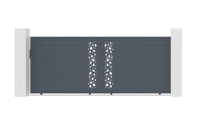 Portail coulissant 4m SUNNY H.160cm aluminium gris