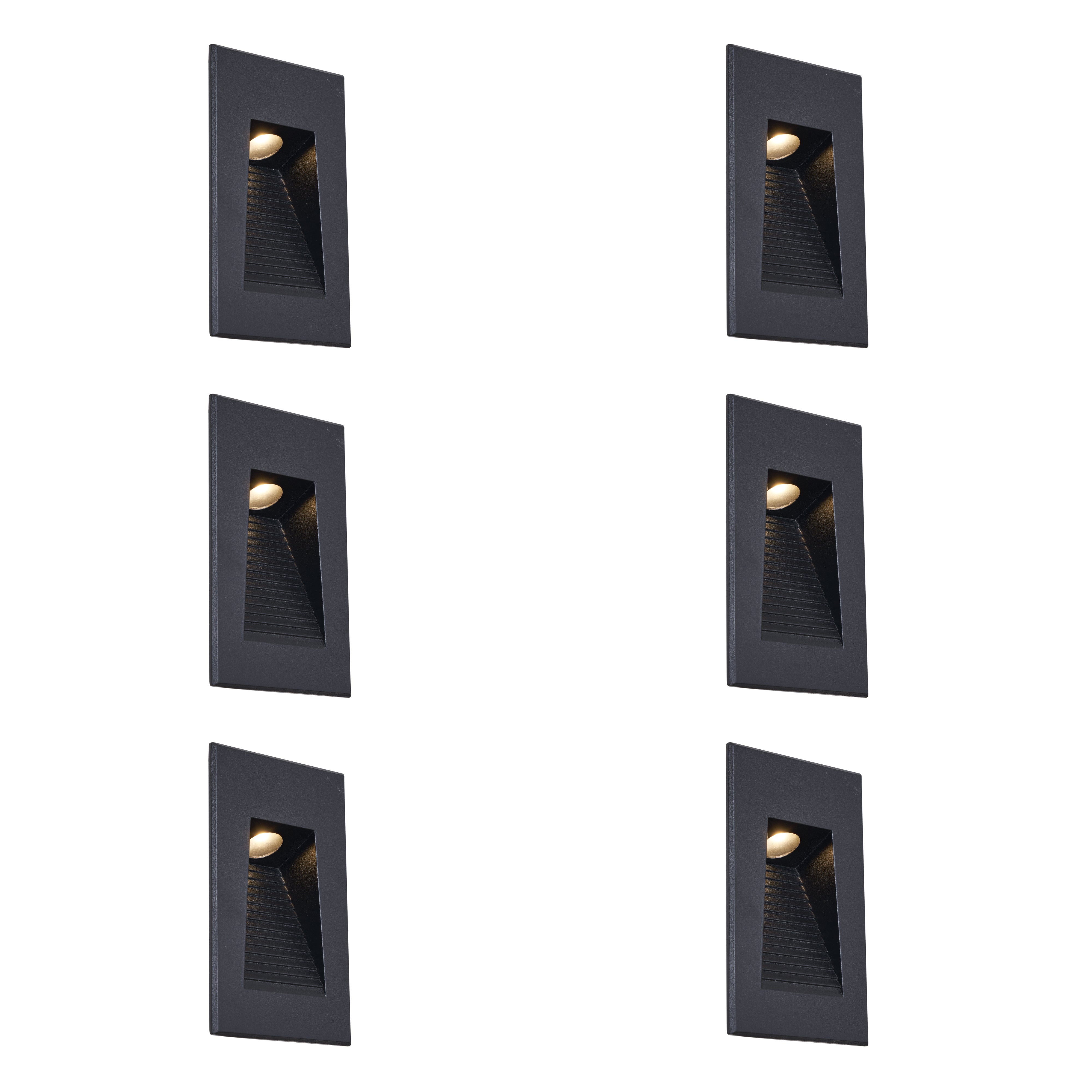 Qazqa nowoczesny lampa ścienna zewnętrzna wpuszczana do ogród - 109049 - czarny, led zintegrowana 2.1w zestawie, Integrated led