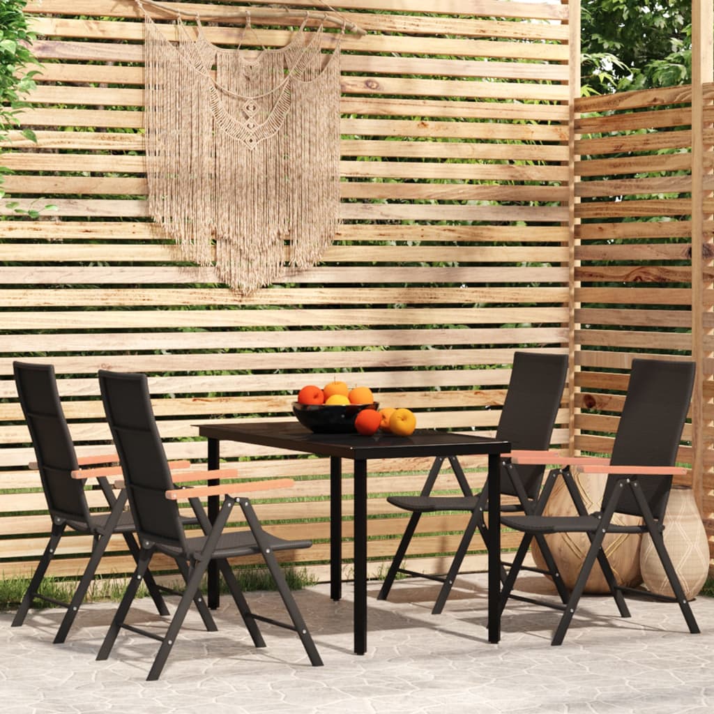 Juego de comedor para jardín 5 piezas，Conjunto de comedor de exterior ...