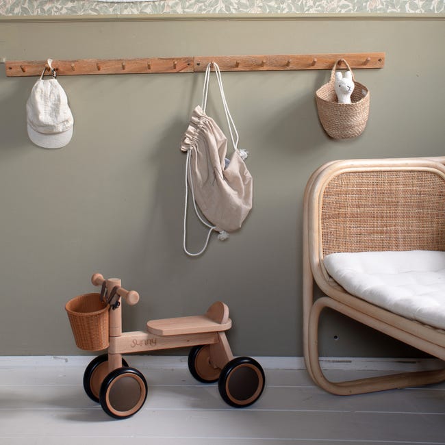 Sunny Mini Walker Draisienne En Bois - Vélo D'Équilibre 4 Roues Pour Enfants Dès 1,5 An Avec Panier