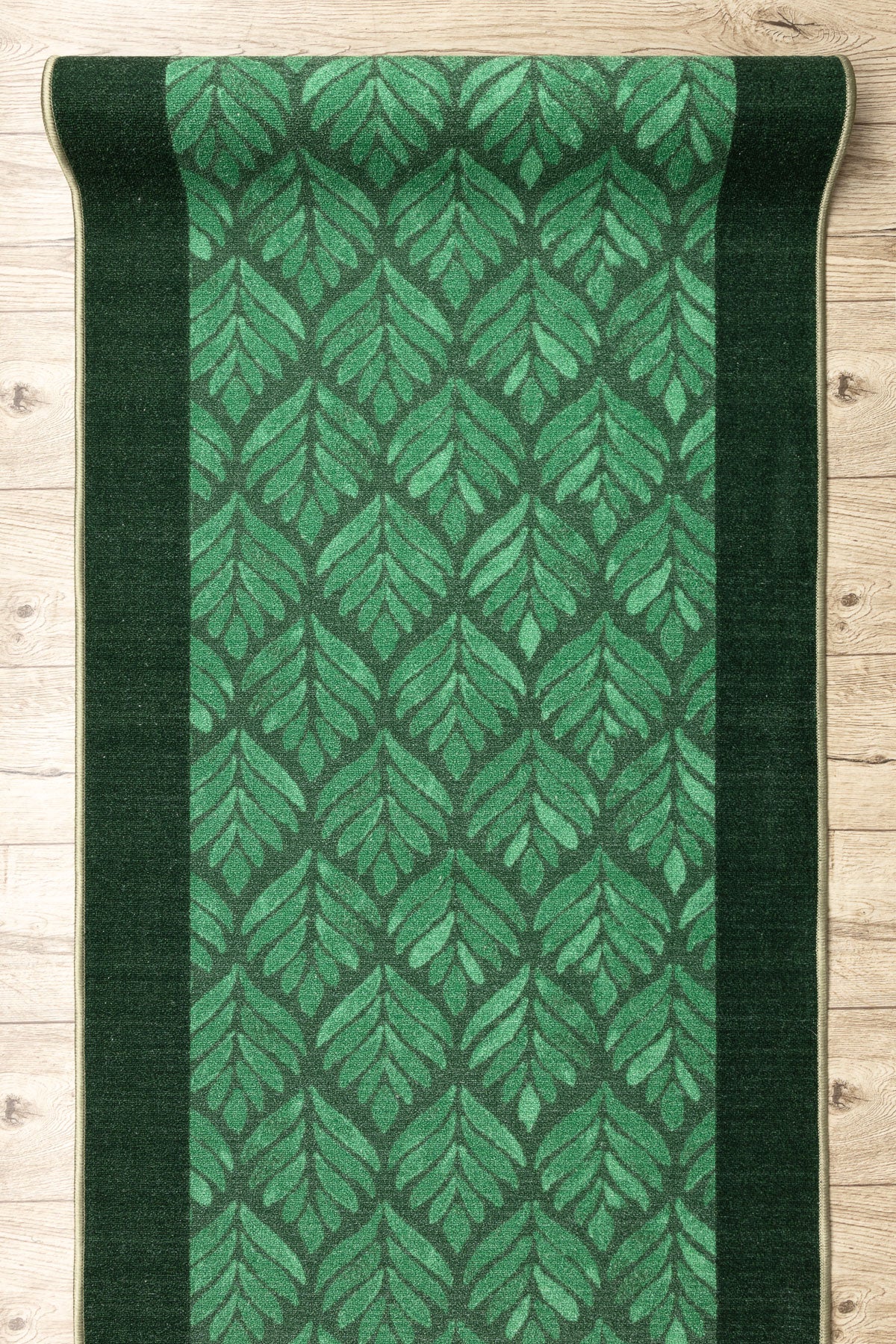 Passatoia antiscivolo LIŚCIE foglie, gomma verde 57cm 57x180 cm - 5